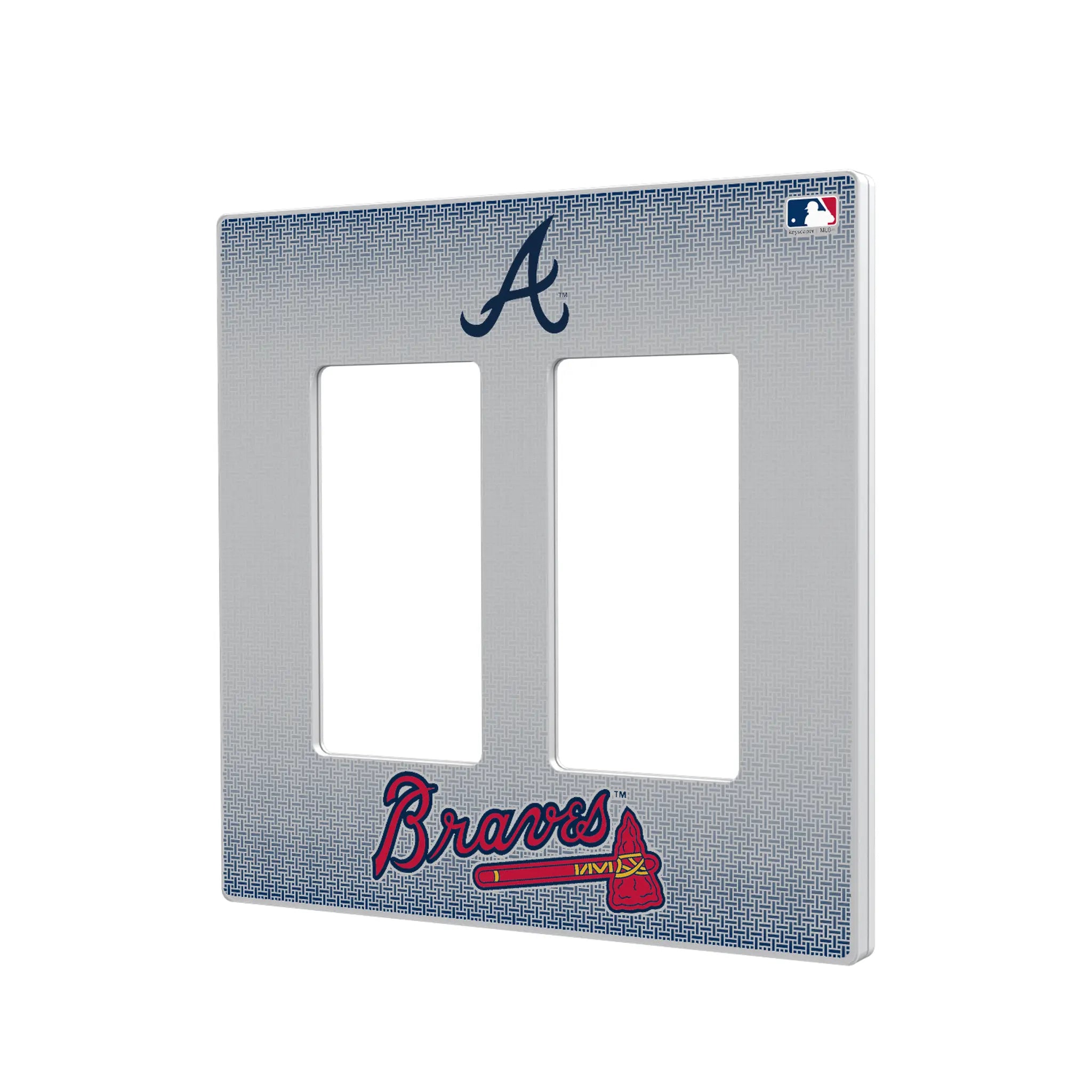 Atlanta Braves Linen Hidden-Screw Light Switch Plate#Style_Double Rocker