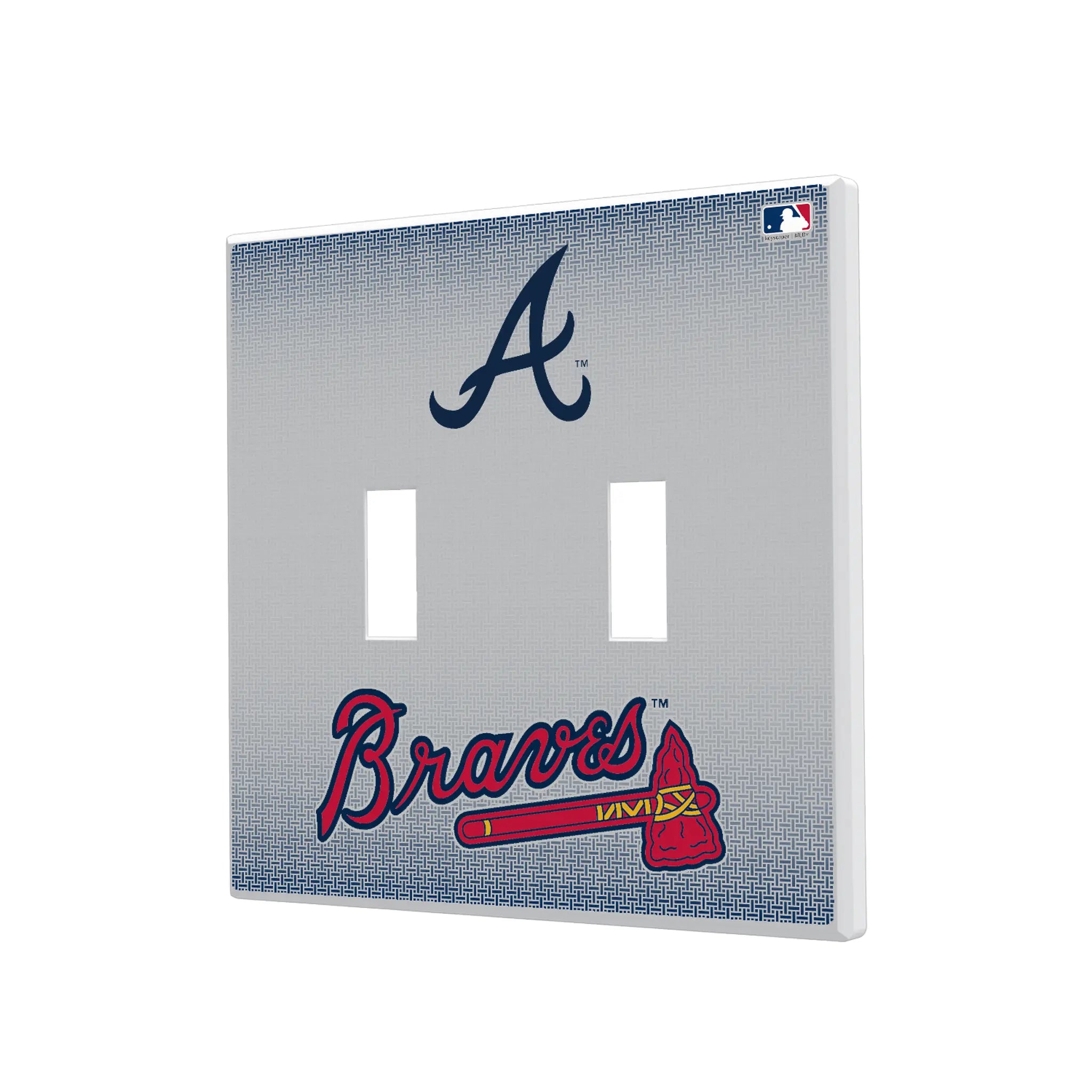 Atlanta Braves Linen Hidden-Screw Light Switch Plate#Style_Double Toggle