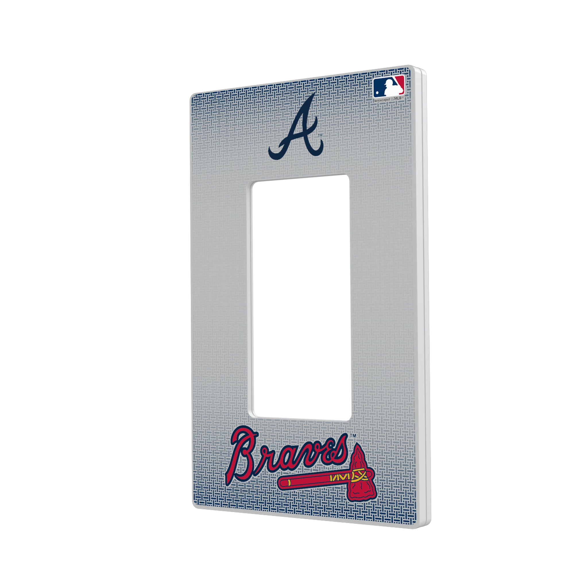 Atlanta Braves Linen Hidden-Screw Light Switch Plate#Style_Single Rocker