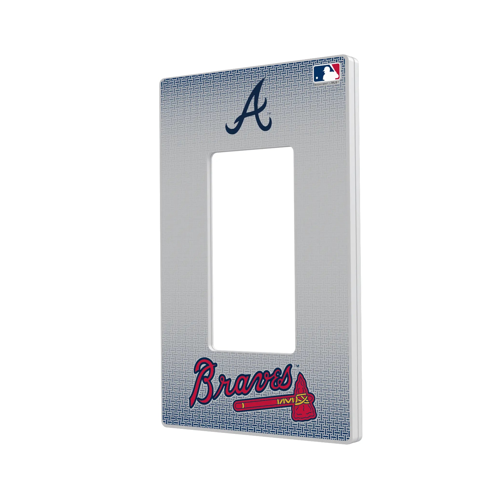 Atlanta Braves Linen Hidden-Screw Light Switch Plate#Style_Single Rocker