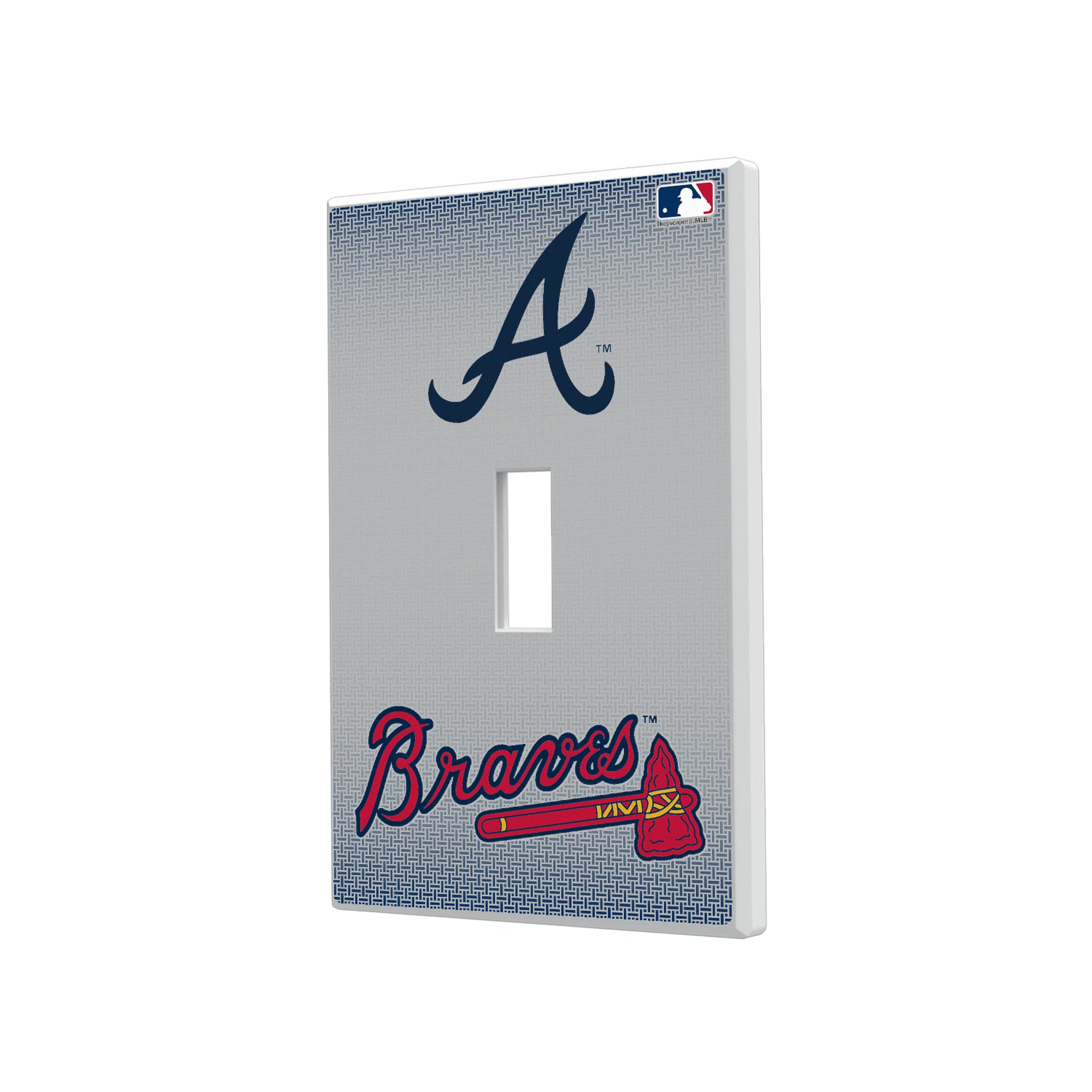 Atlanta Braves Linen Hidden-Screw Light Switch Plate#Style_Single Toggle