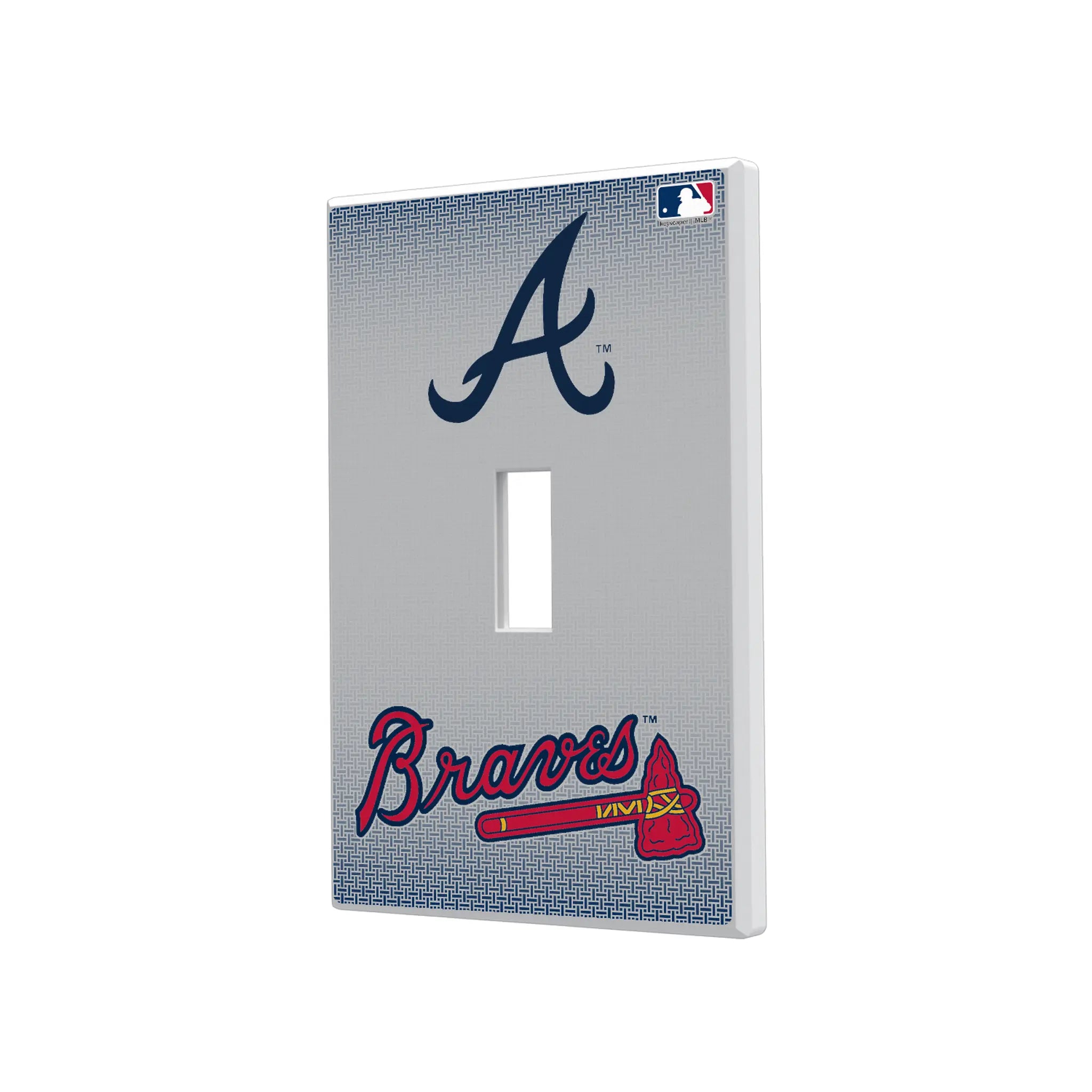 Atlanta Braves Linen Hidden-Screw Light Switch Plate#Style_Single Toggle