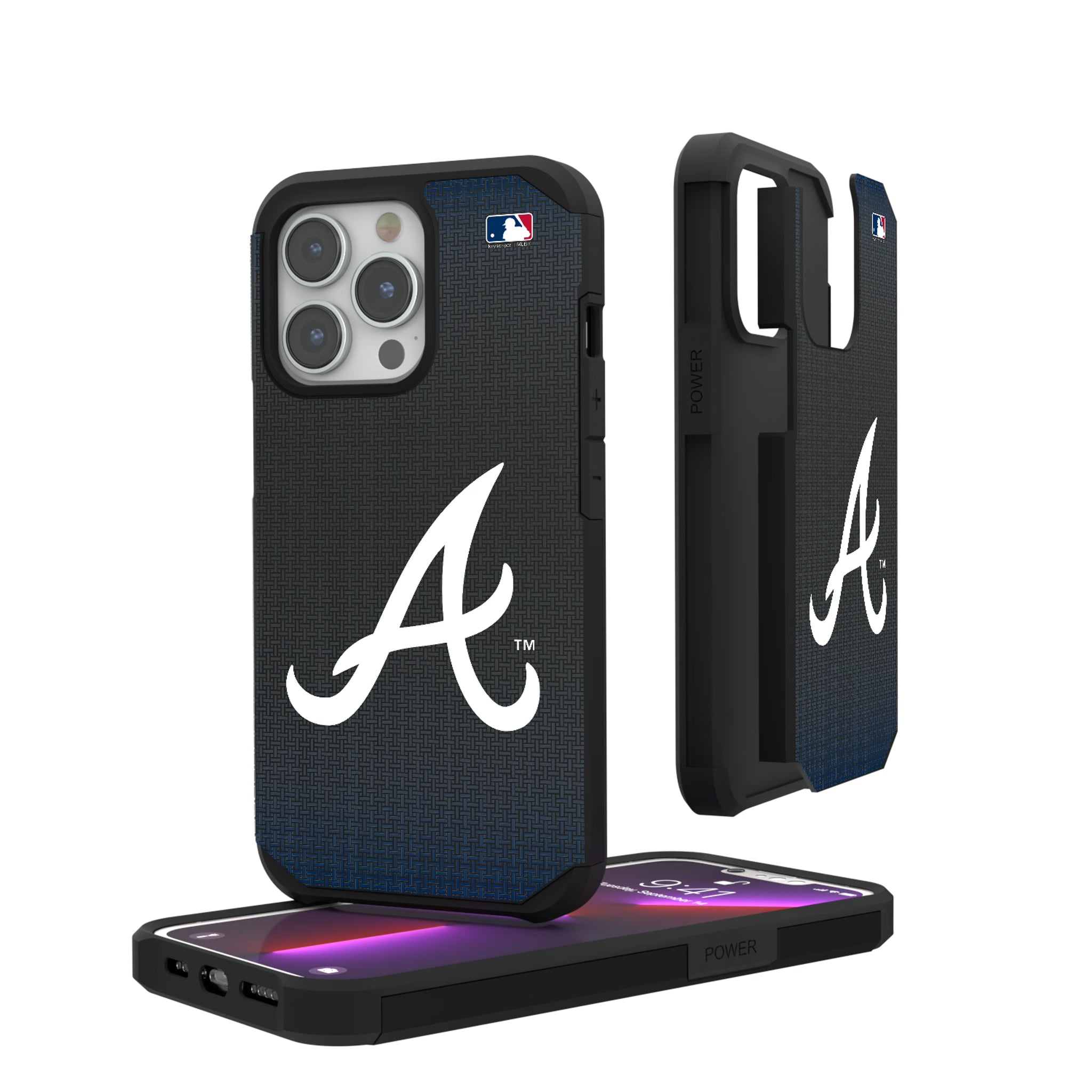 Atlanta Braves Linen iPhone Rugged Phone Case for Apple iPhone#Device_iPhone 13 Pro