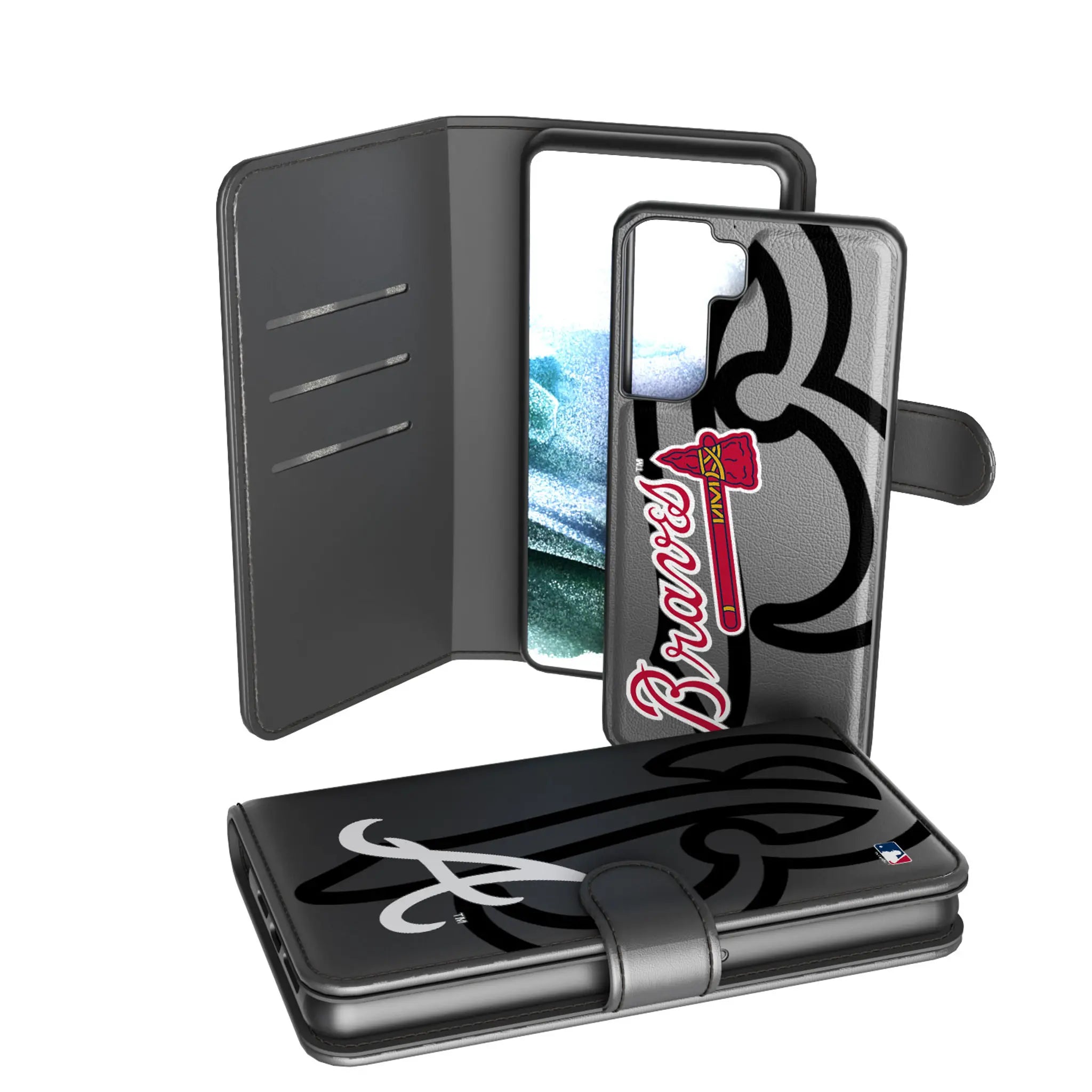 Atlanta Braves Monocolor Tilt Galaxy Wallet Phone Case for Samsung Galaxy