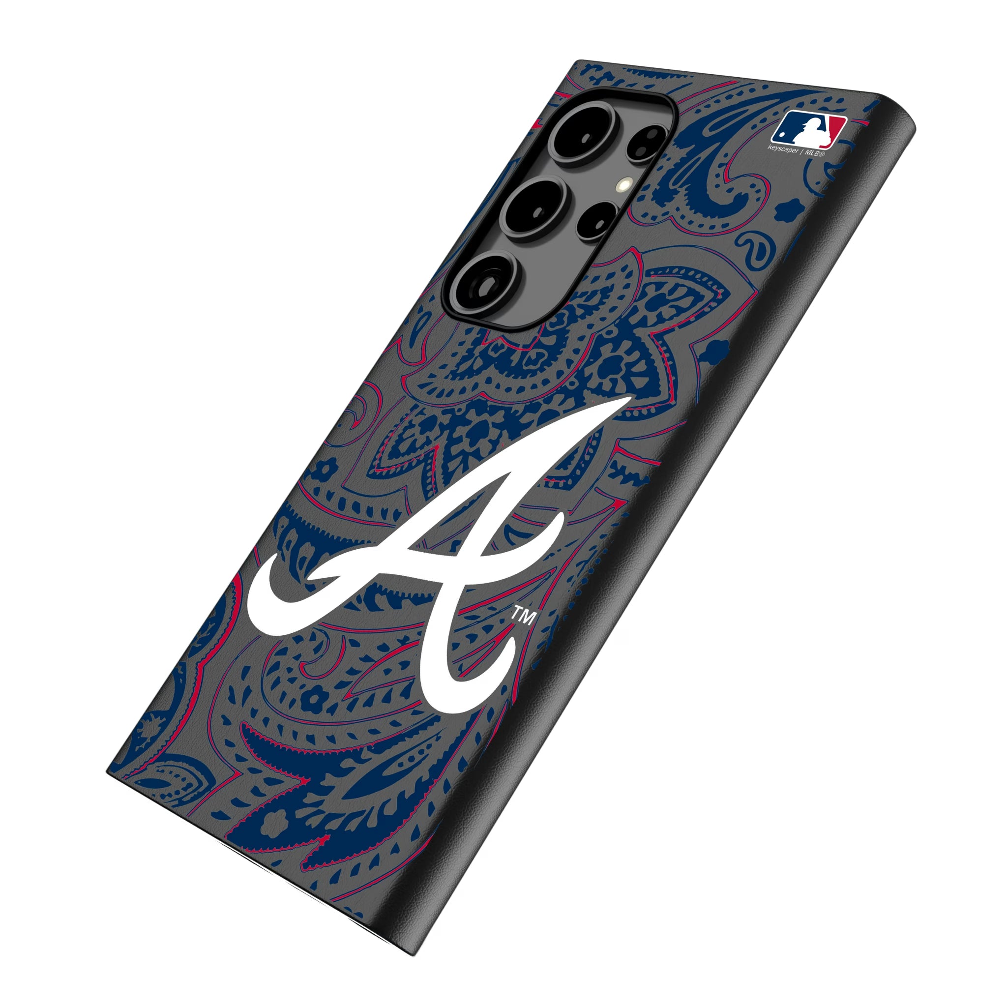 Atlanta Braves Paisley Galaxy MagSafe Compatible Phone Case for Samsung Galaxy - Isometric View