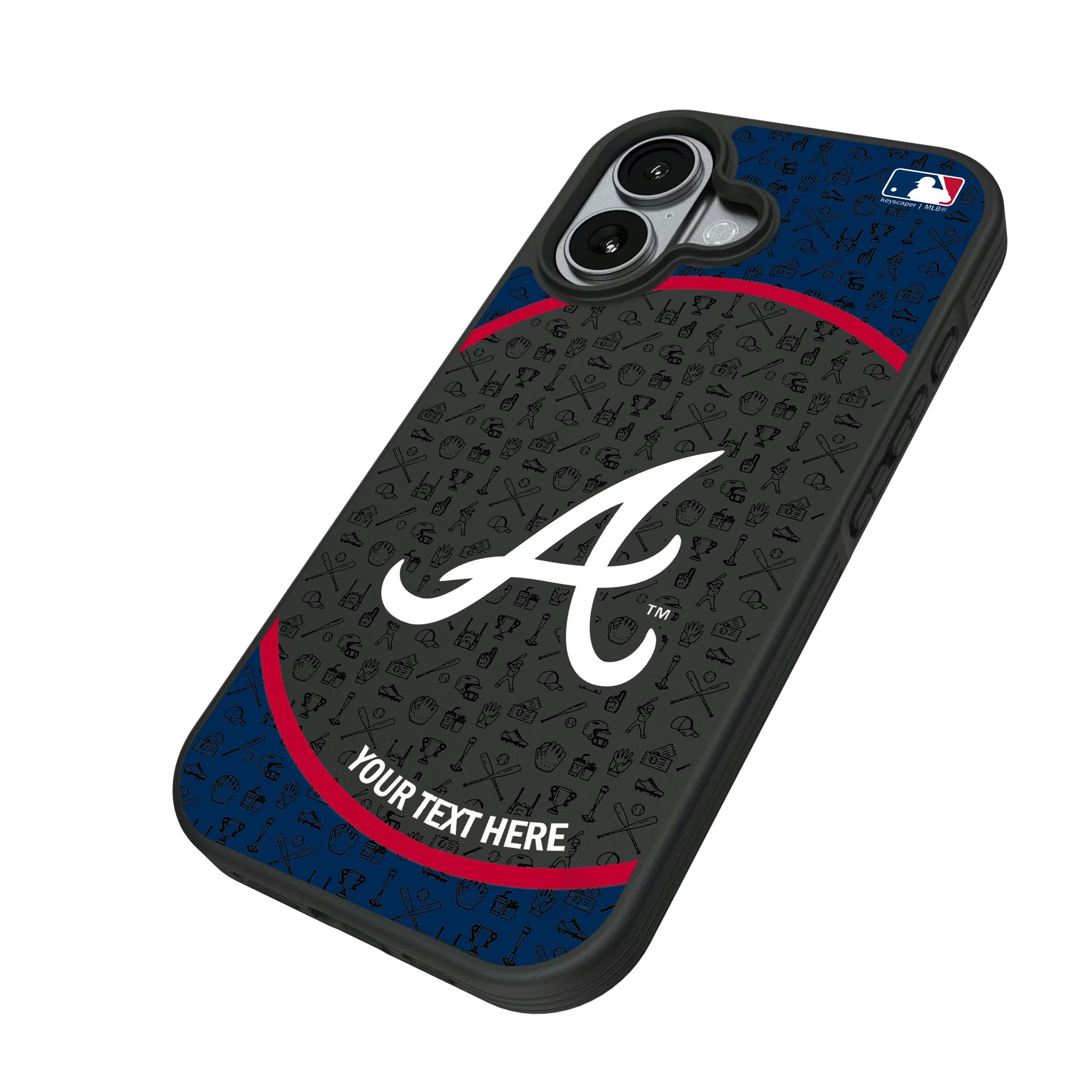 Atlanta Braves Personalized Circle iPhone Bump Phone Case for Apple iPhone - Isometric View#Device_iPhone 17
