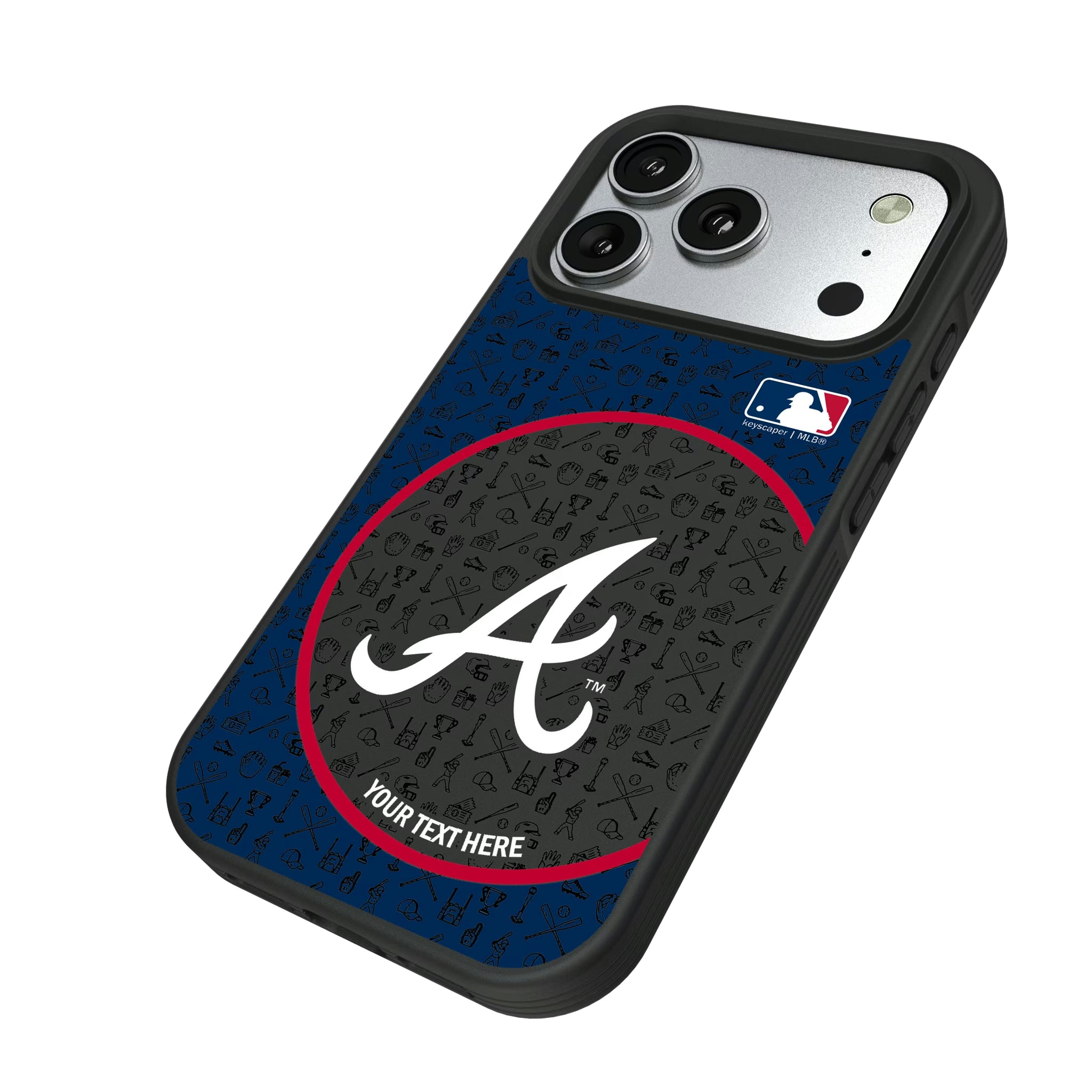 Atlanta Braves Personalized Circle iPhone Bump Phone Case for Apple iPhone - Isometric View#Device_iPhone 17 Pro
