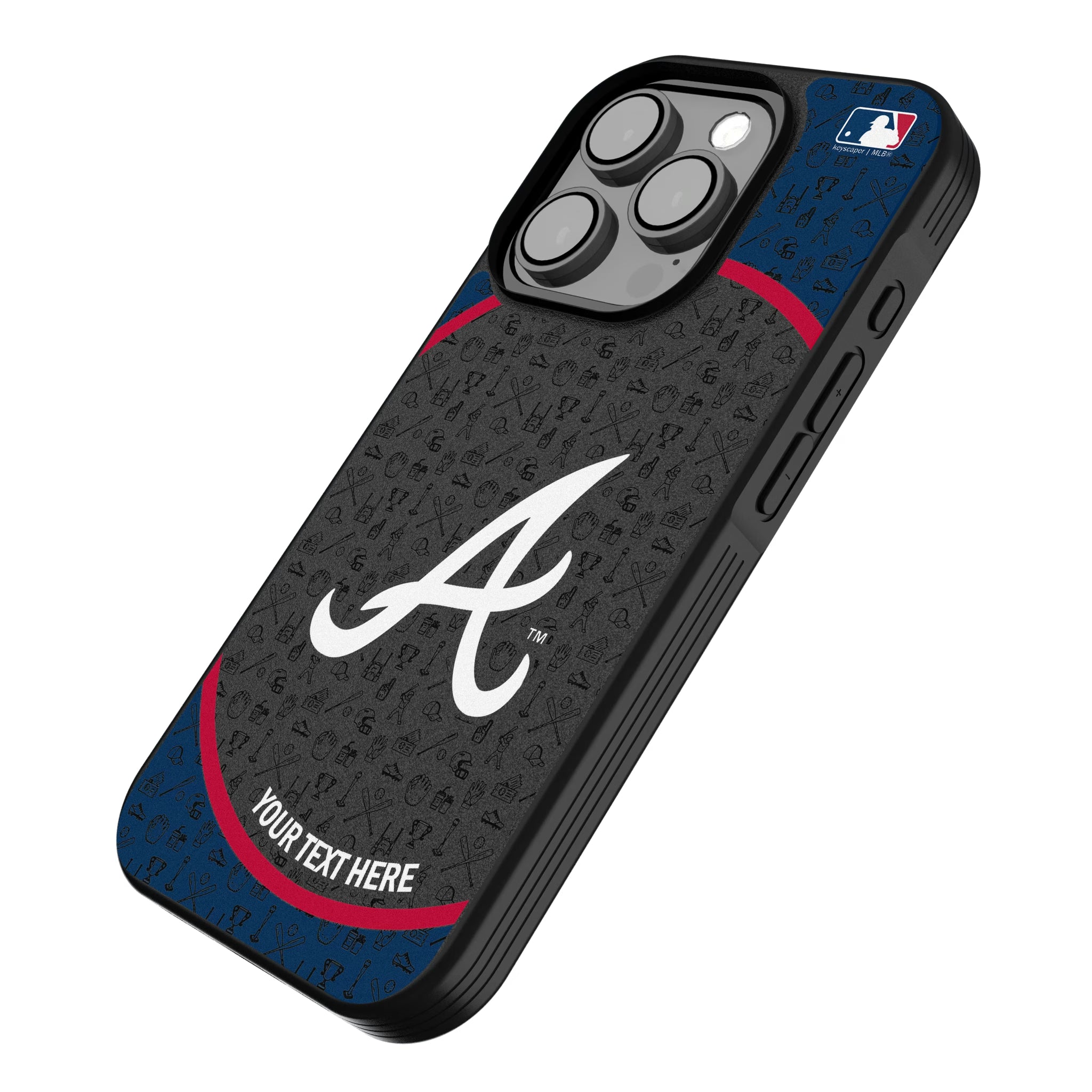 Atlanta Braves Personalized Circle iPhone Bump Phone Case for Apple iPhone - Isometric View