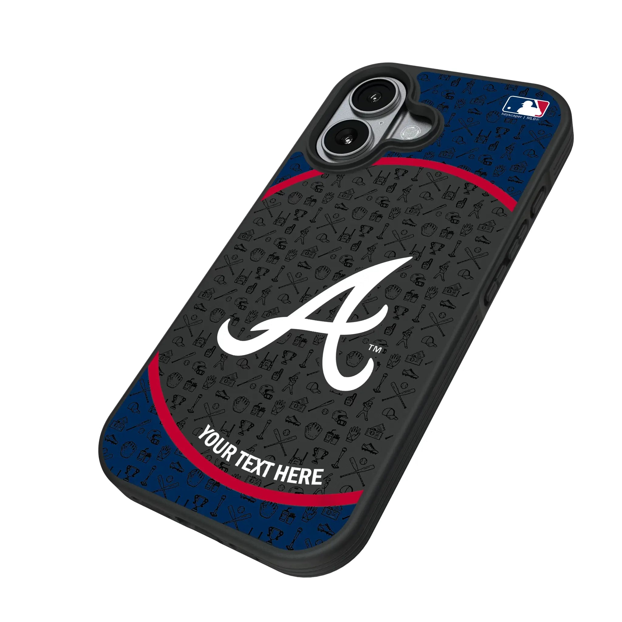 Atlanta Braves Personalized Circle iPhone Bump Phone Case for Apple iPhone - Isometric View#Device_iPhone 17