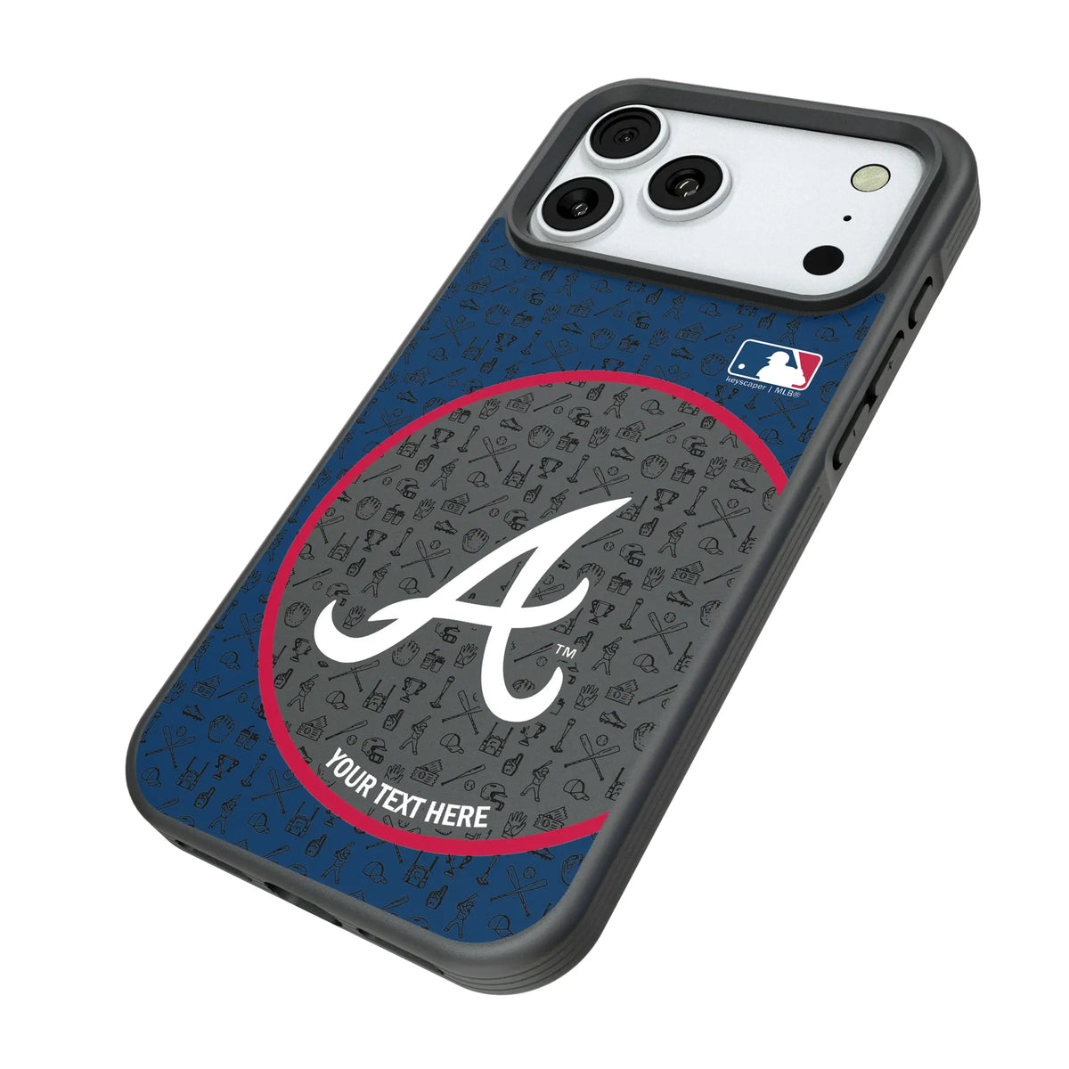 Atlanta Braves Personalized Circle iPhone Bump Phone Case for Apple iPhone - Isometric View#Device_iPhone 18 Pro Max