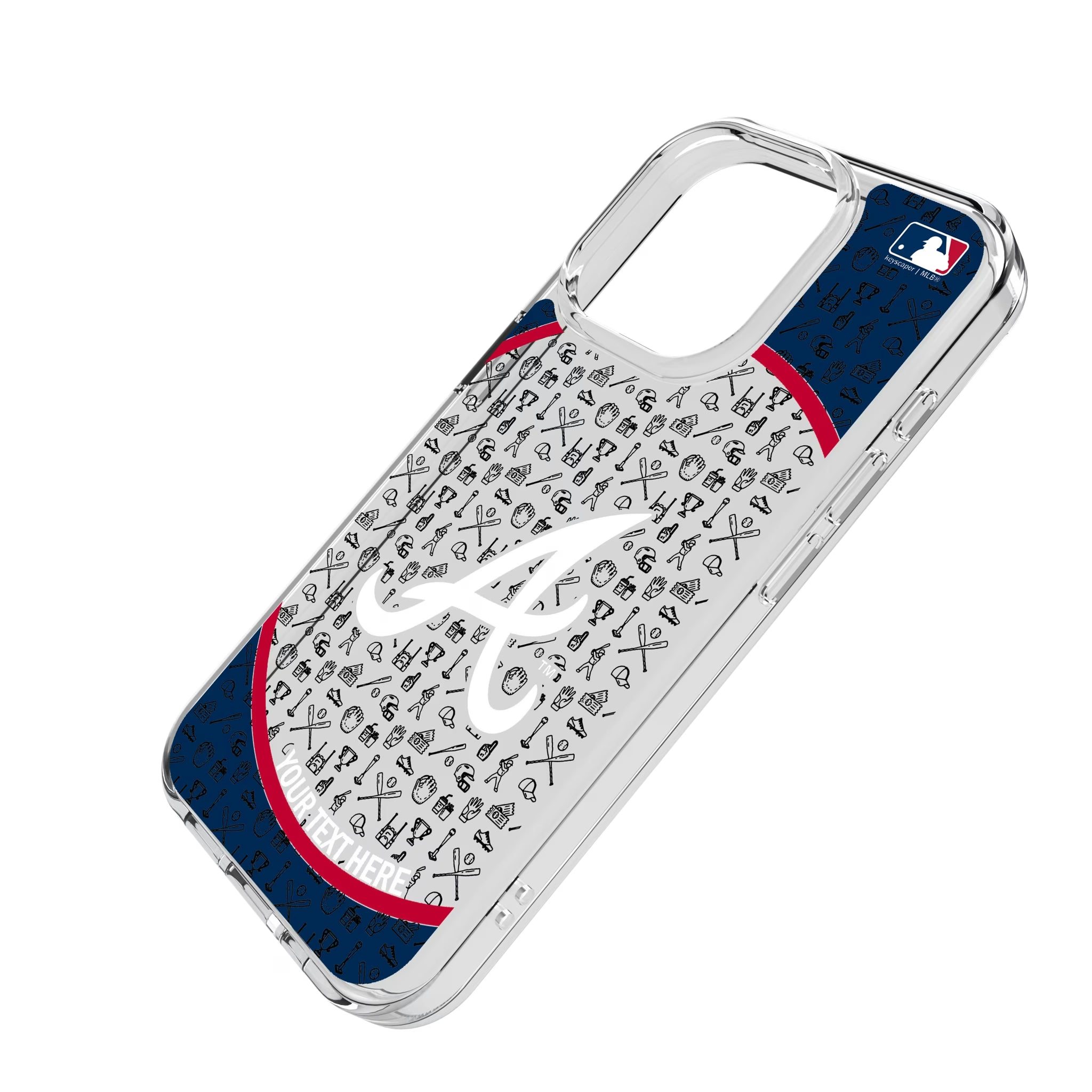 Atlanta Braves Personalized Circle iPhone Clear Phone Case for Apple iPhone - Isometric View