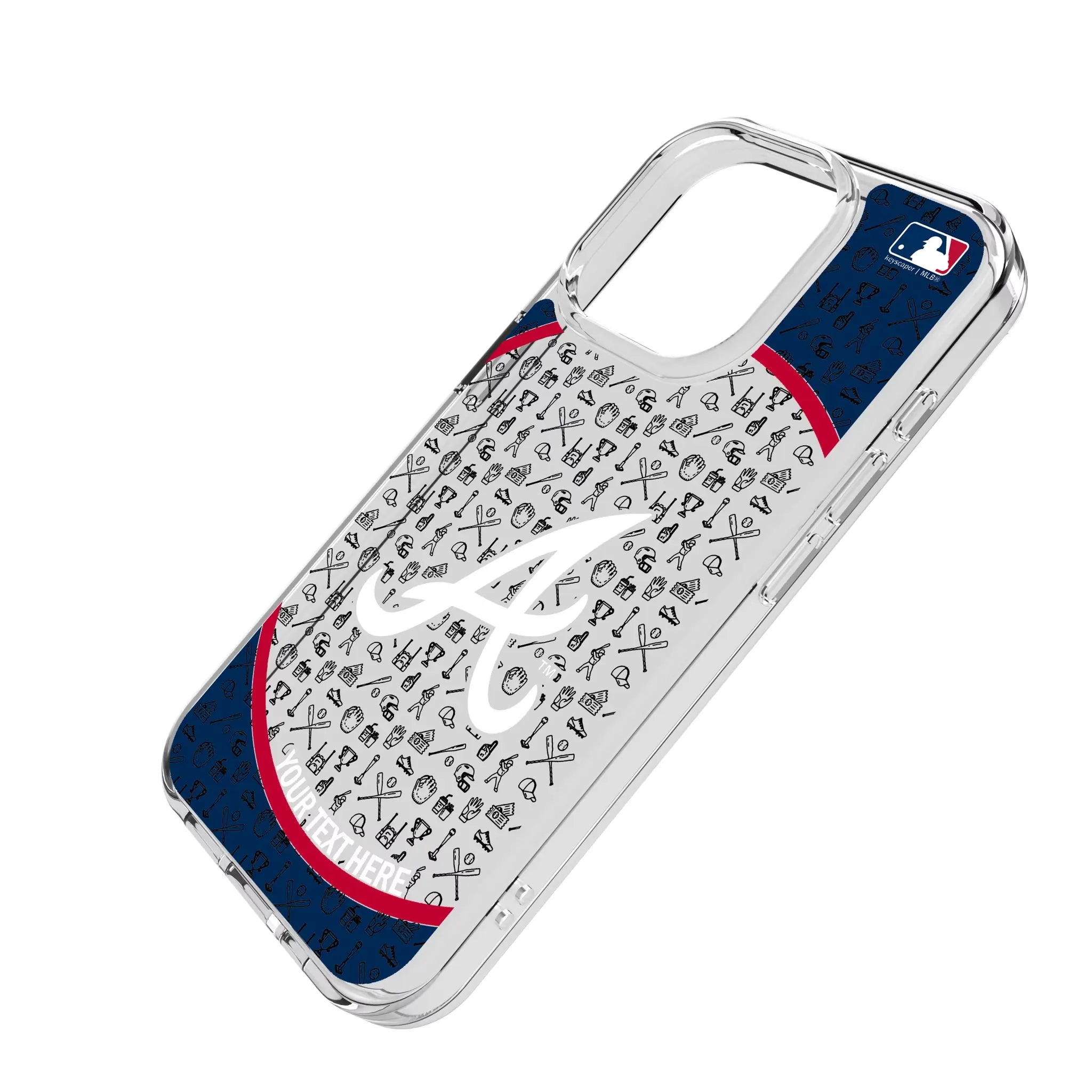Atlanta Braves Personalized Circle iPhone Clear Phone Case for Apple iPhone - Isometric View