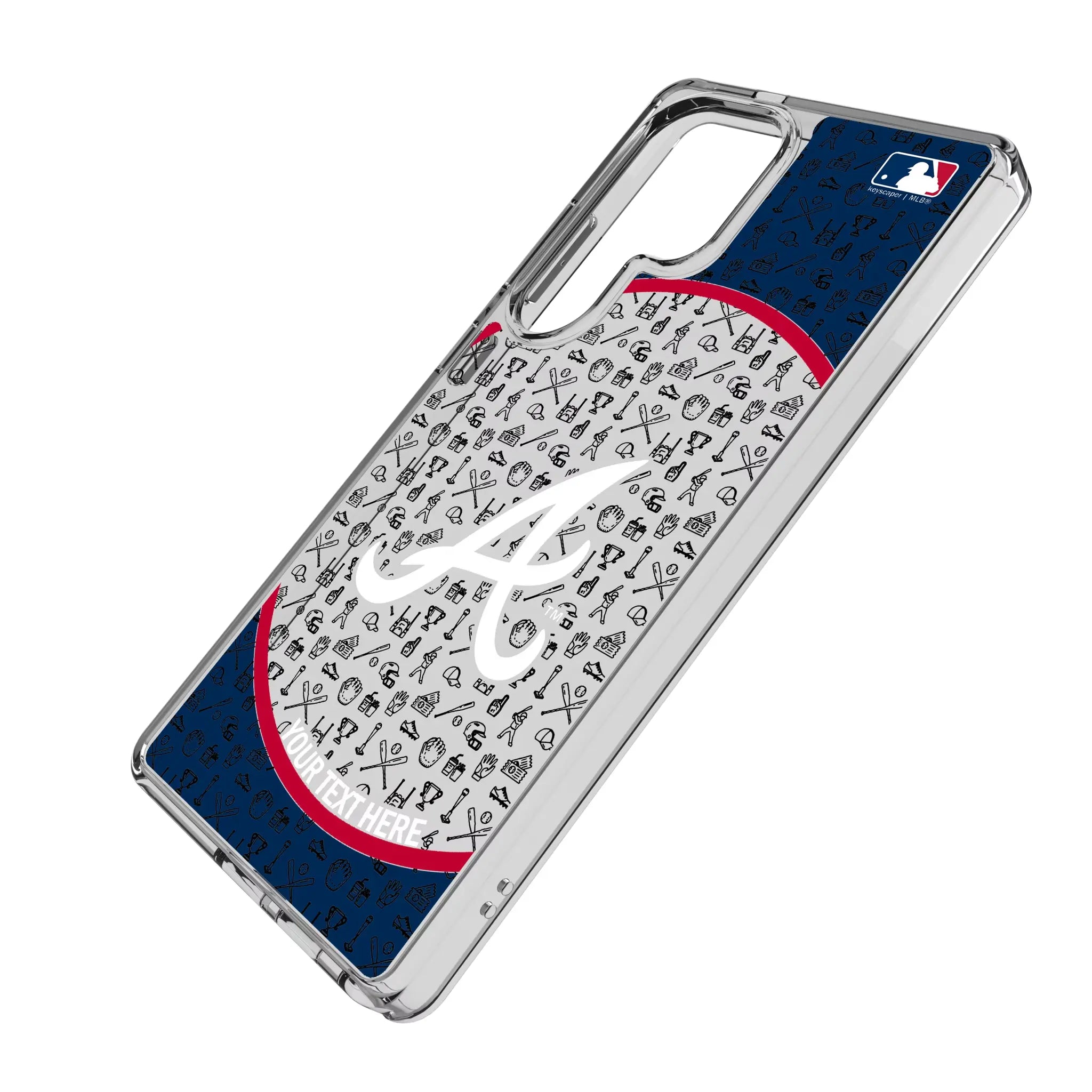 Atlanta Braves Personalized Circle Galaxy Clear Phone Case for Samsung Galaxy - Isometric View#Device_Galaxy S25 Ultra