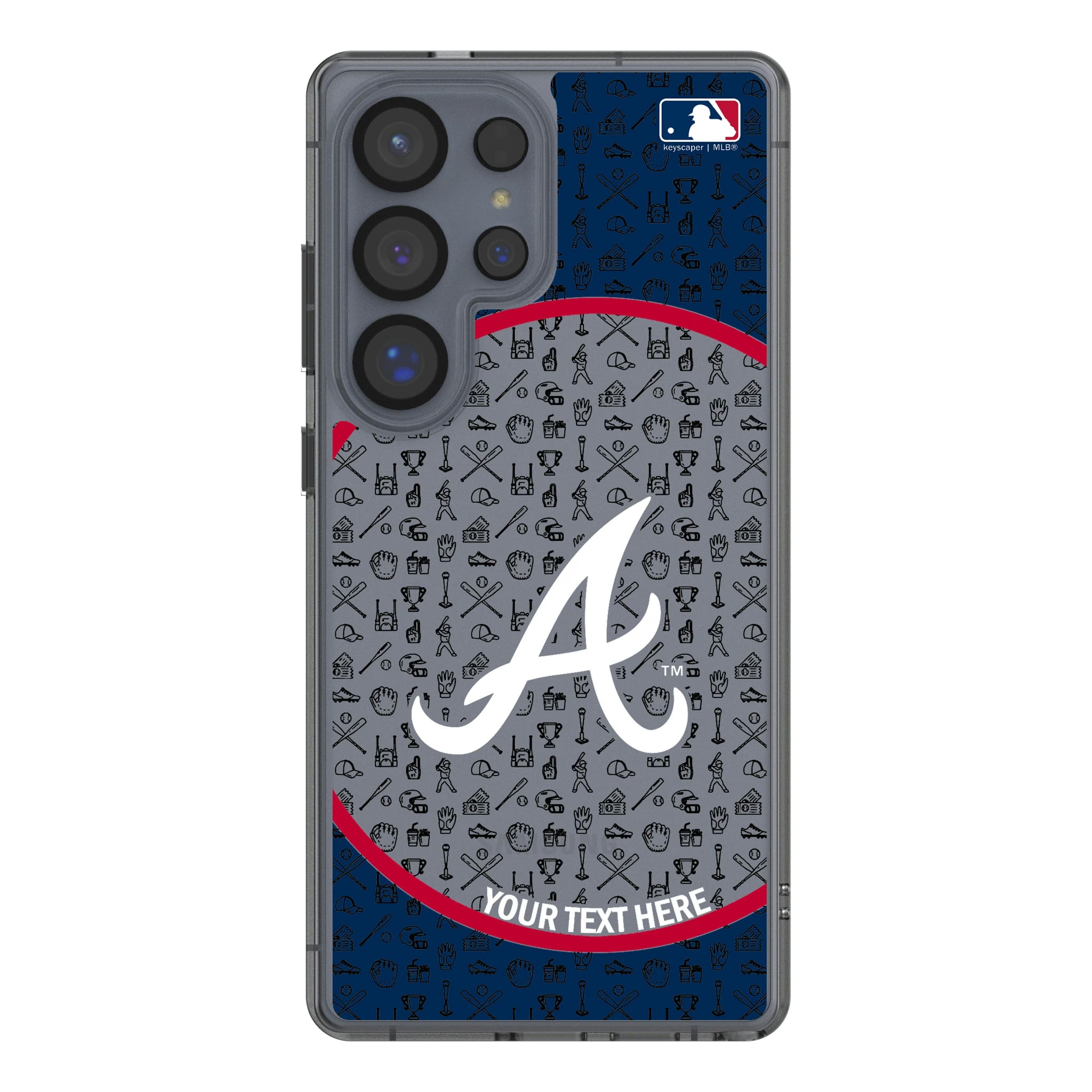 Atlanta Braves Personalized Circle Galaxy Clear Phone Case for Samsung Galaxy