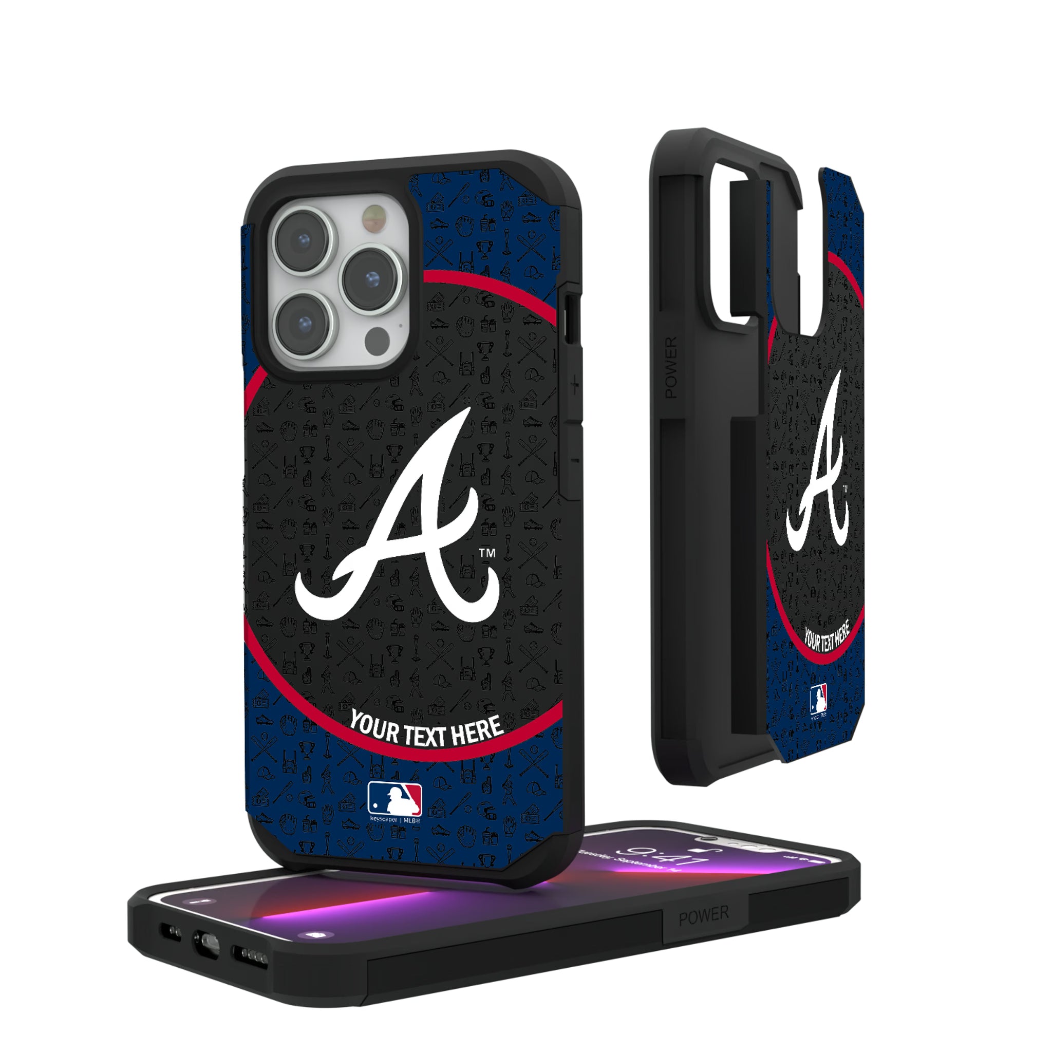 Atlanta Braves Personalized Circle iPhone Rugged Phone Case for Apple iPhone