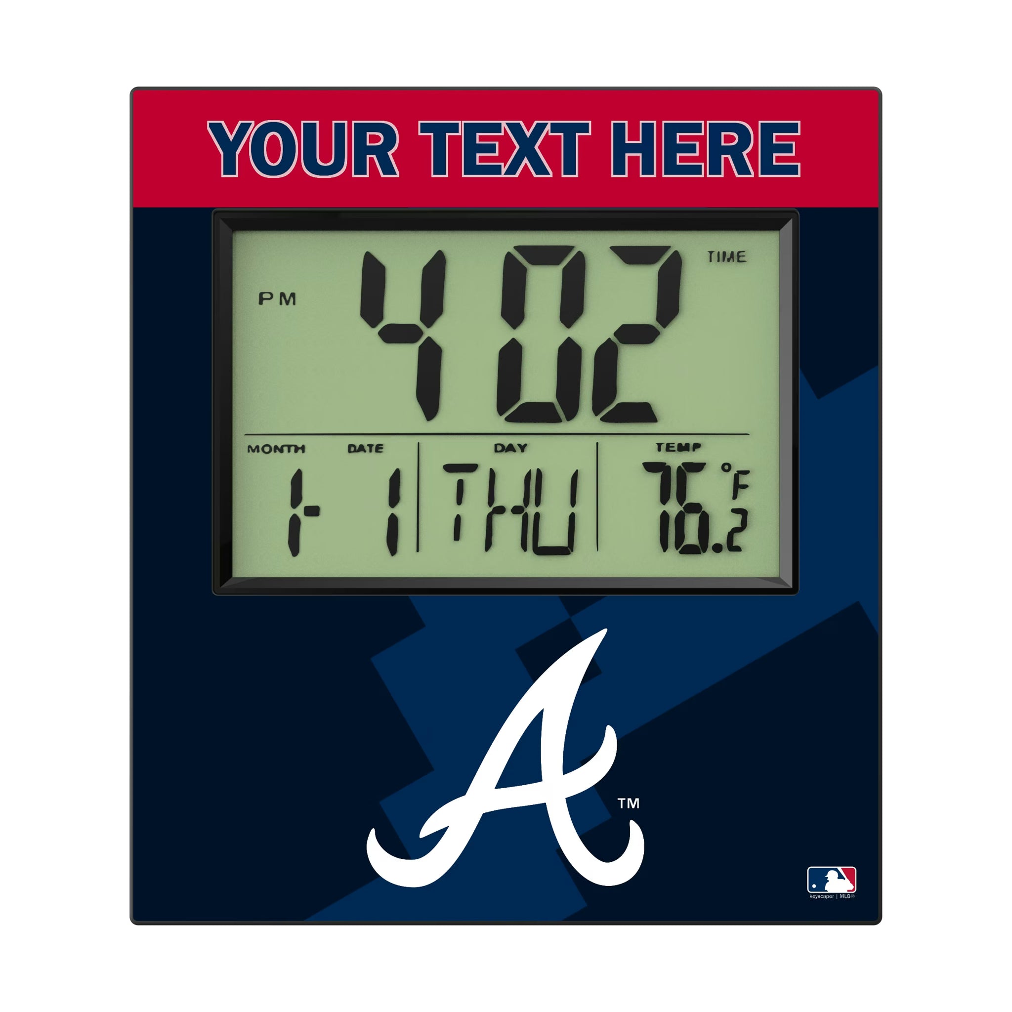 Atlanta Braves Personalized Color Block Wall Clock
