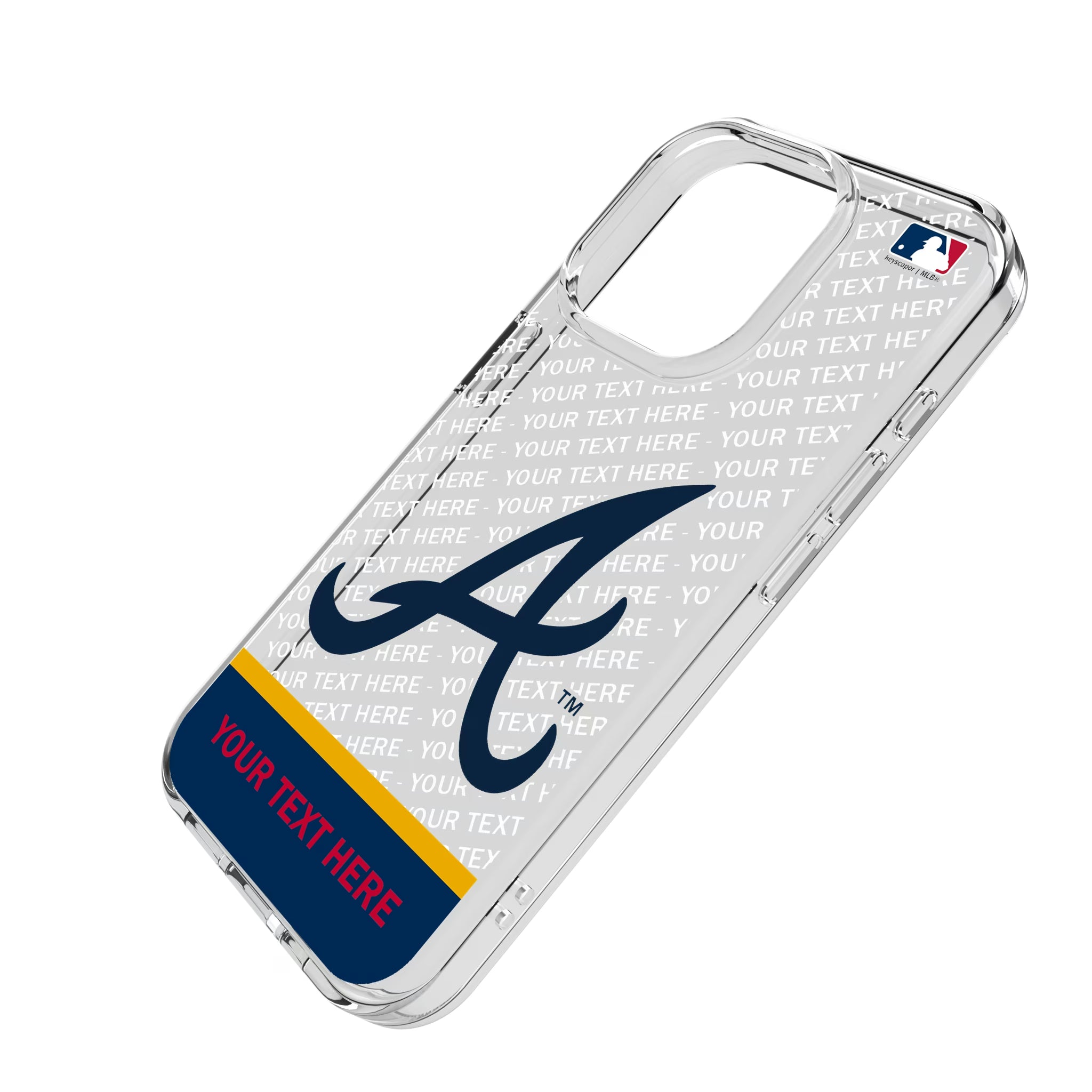 Atlanta Braves Personalized EndZone Plus iPhone Clear Phone Case for Apple iPhone - Isometric View