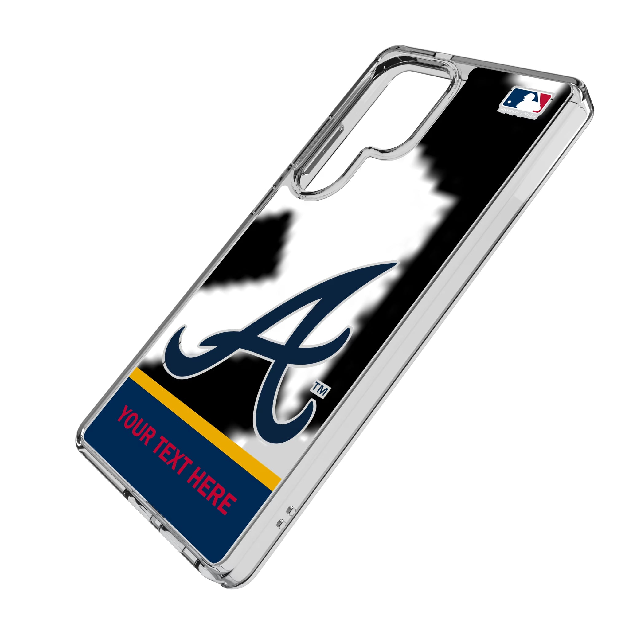 Atlanta Braves Personalized EndZone Plus Galaxy Clear Phone Case for Samsung Galaxy - Isometric View