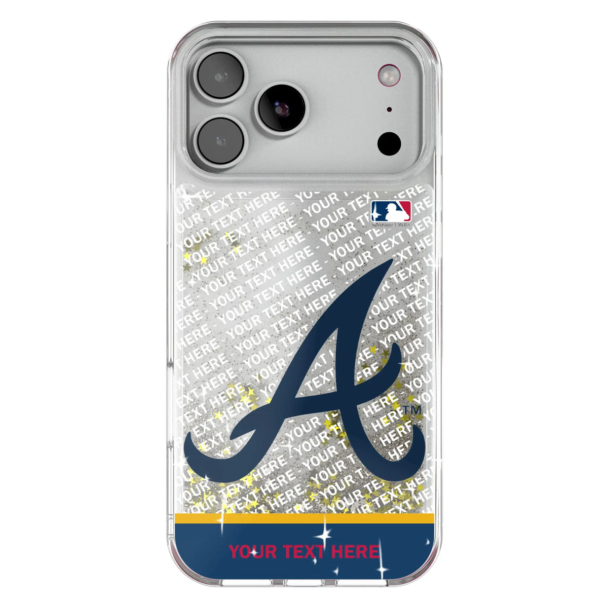 Atlanta Braves Personalized EndZone Plus Glitter Phone Case for Apple iPhone