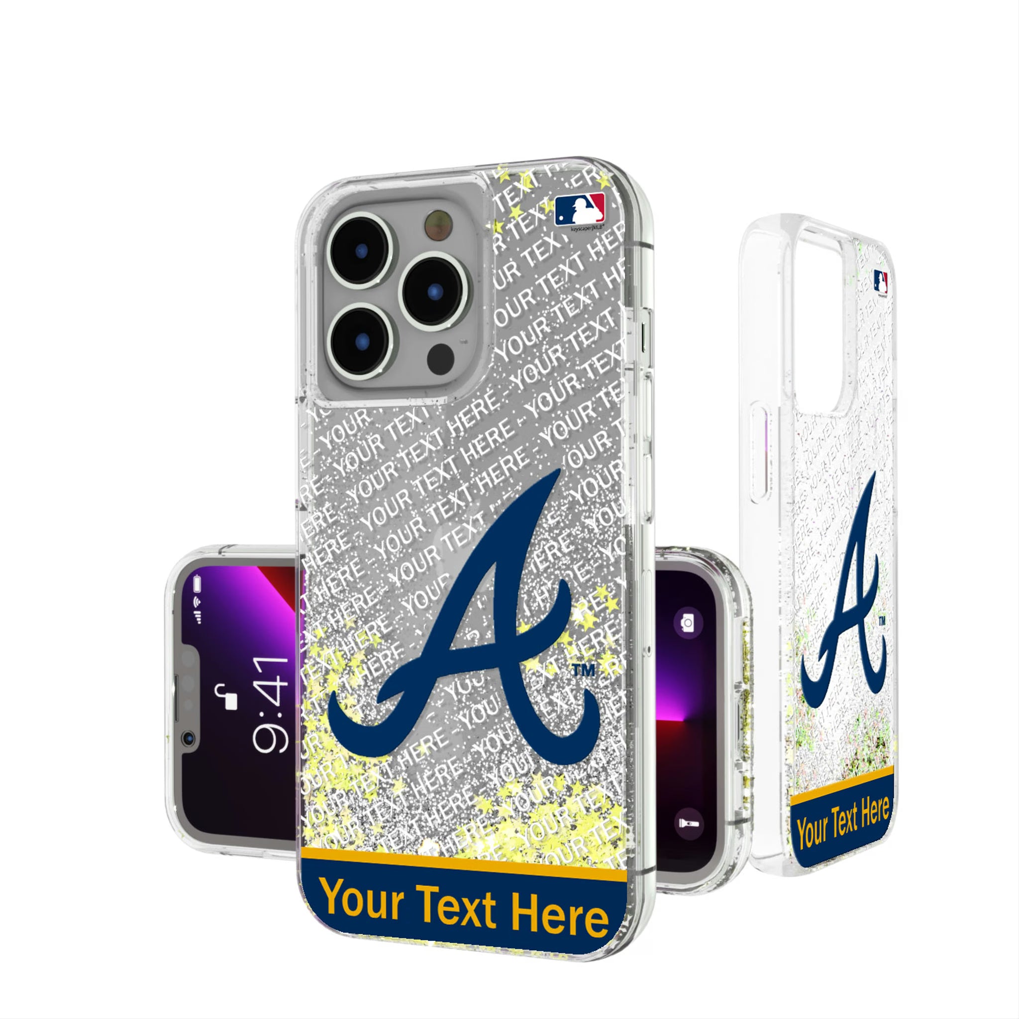 Atlanta Braves Personalized EndZone Plus iPhone Glitter Phone Case for Apple iPhone