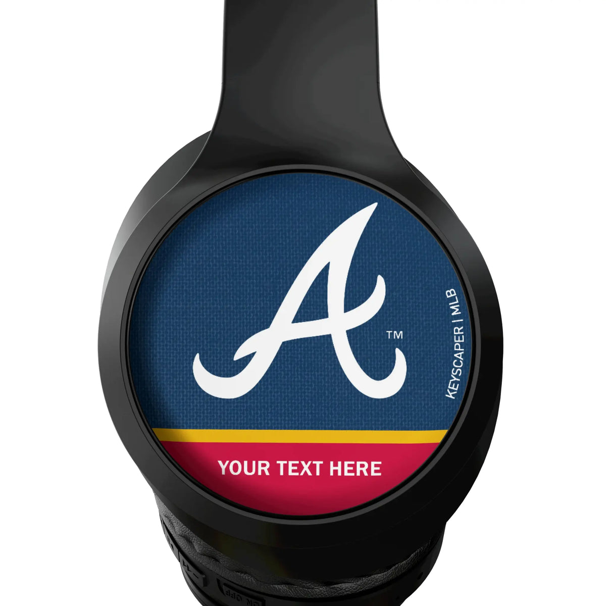 Atlanta Braves Personalized Endzone Solid Wireless Over-Ear Headphones With Case - Detail