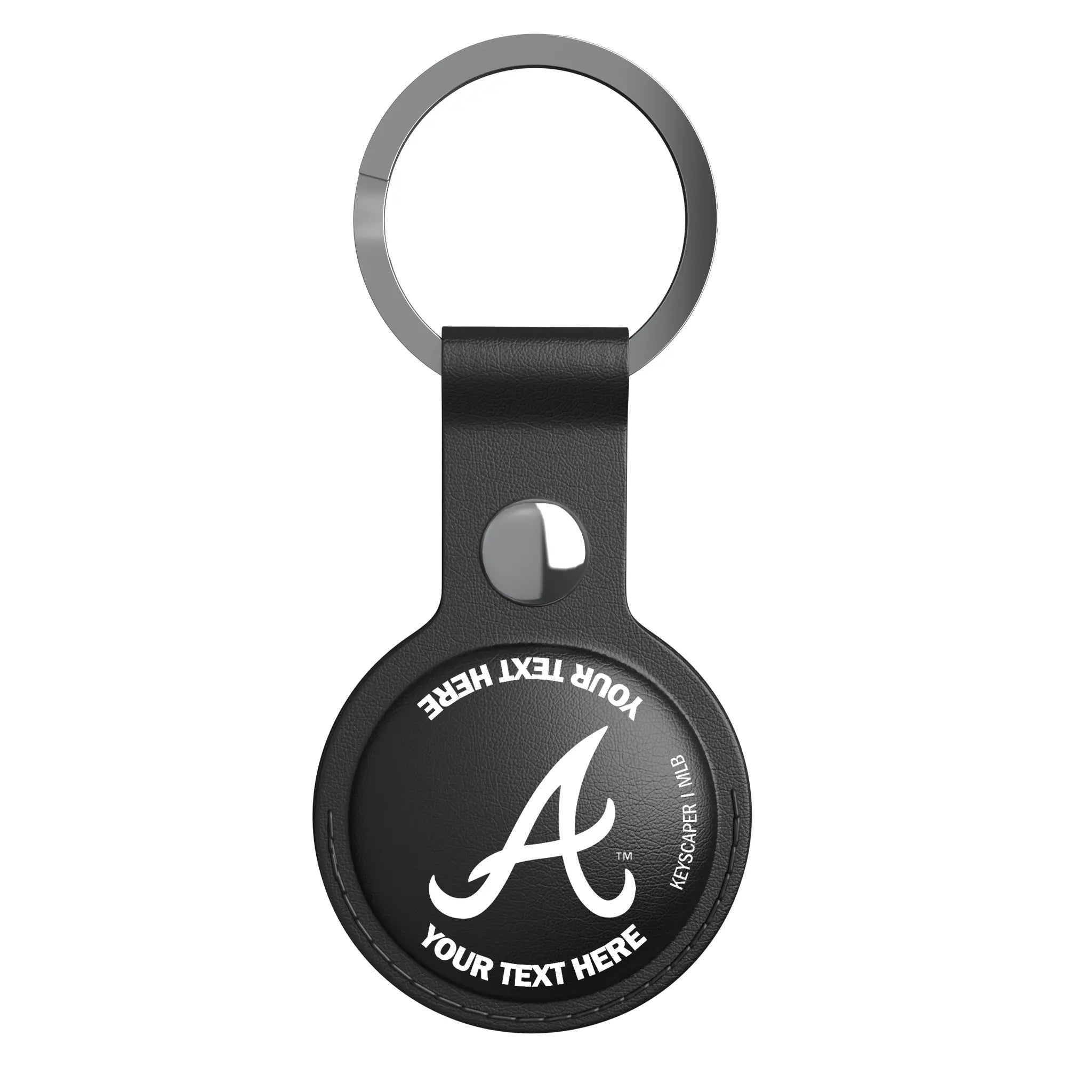 Atlanta Braves Personalized Insignia AirTag Black Airtag Holder