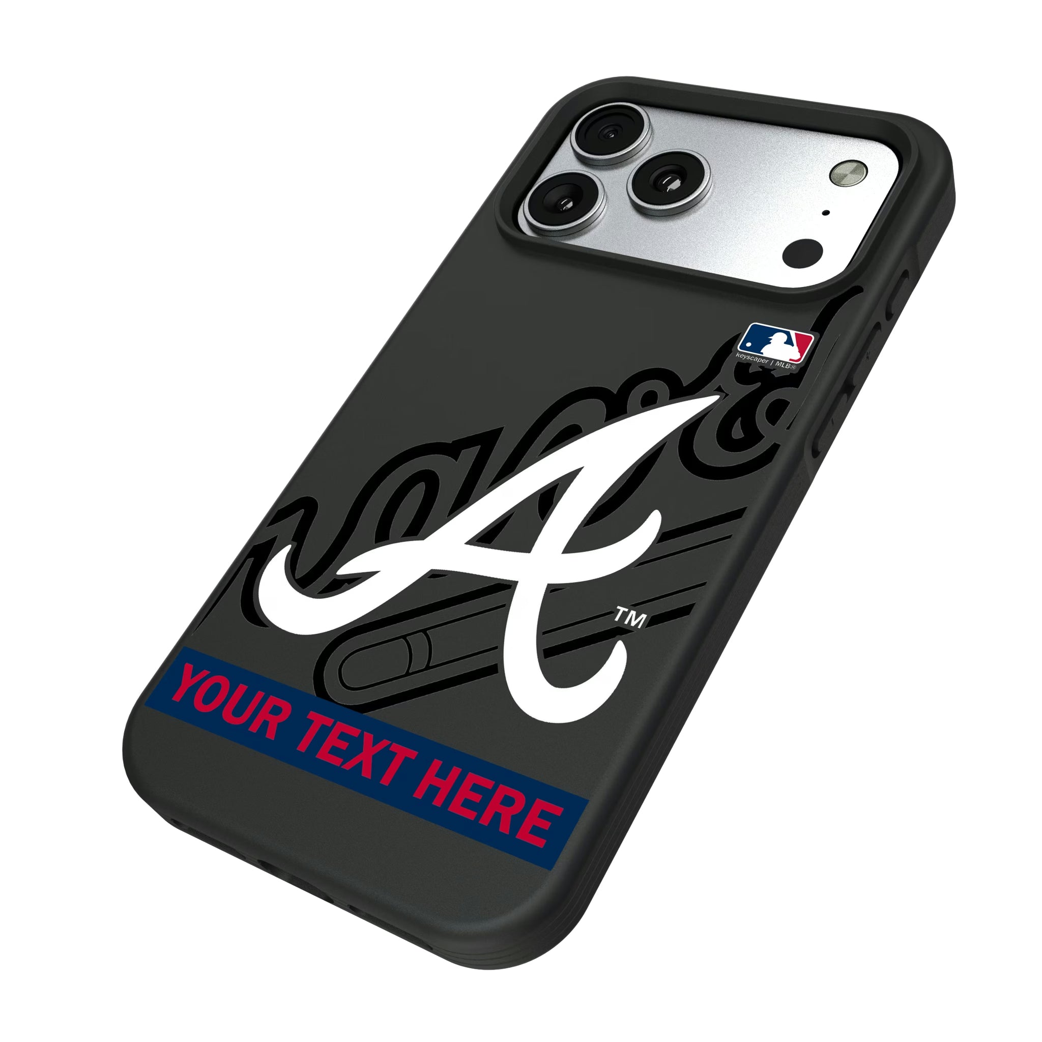 Atlanta Braves Personalized Tilt iPhone Bump Phone Case for Apple iPhone - Isometric View#Device_iPhone 17 Pro Max