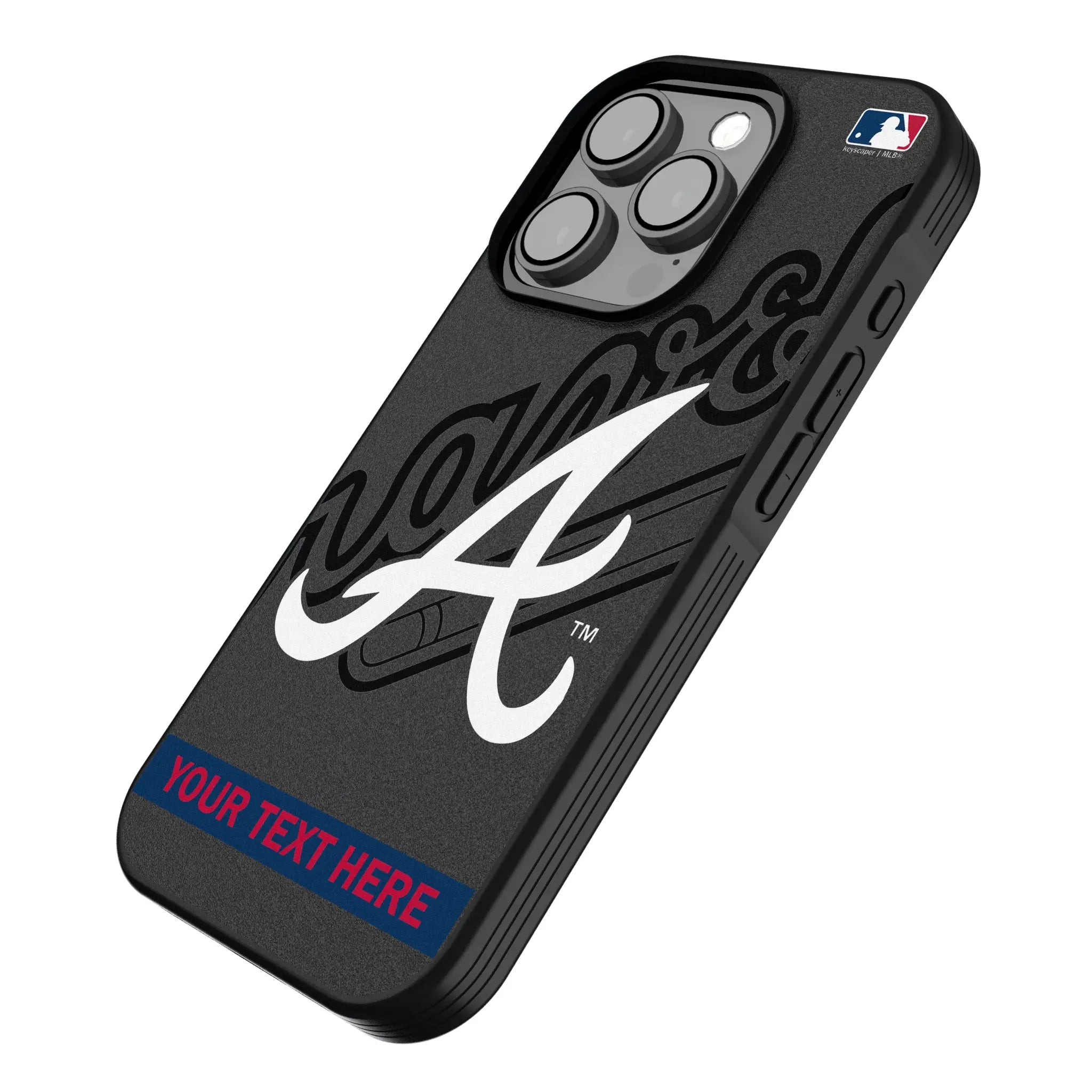 Atlanta Braves Personalized Tilt iPhone Bump Phone Case for Apple iPhone - Isometric View