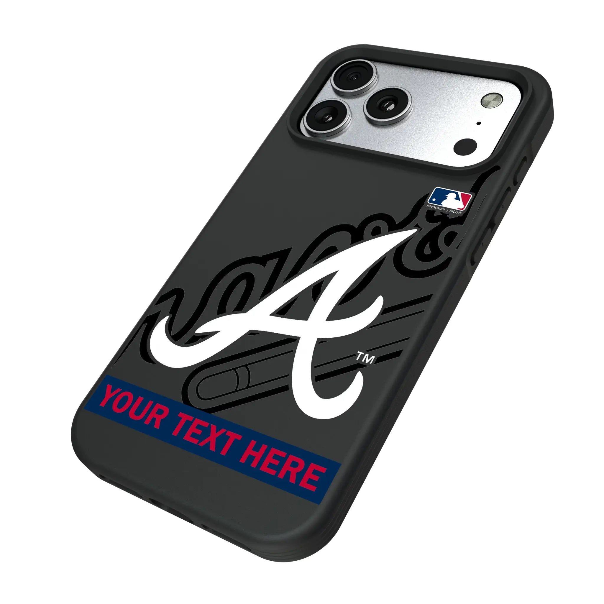 Atlanta Braves Personalized Tilt iPhone Bump Phone Case for Apple iPhone - Isometric View#Device_iPhone 17 Pro Max
