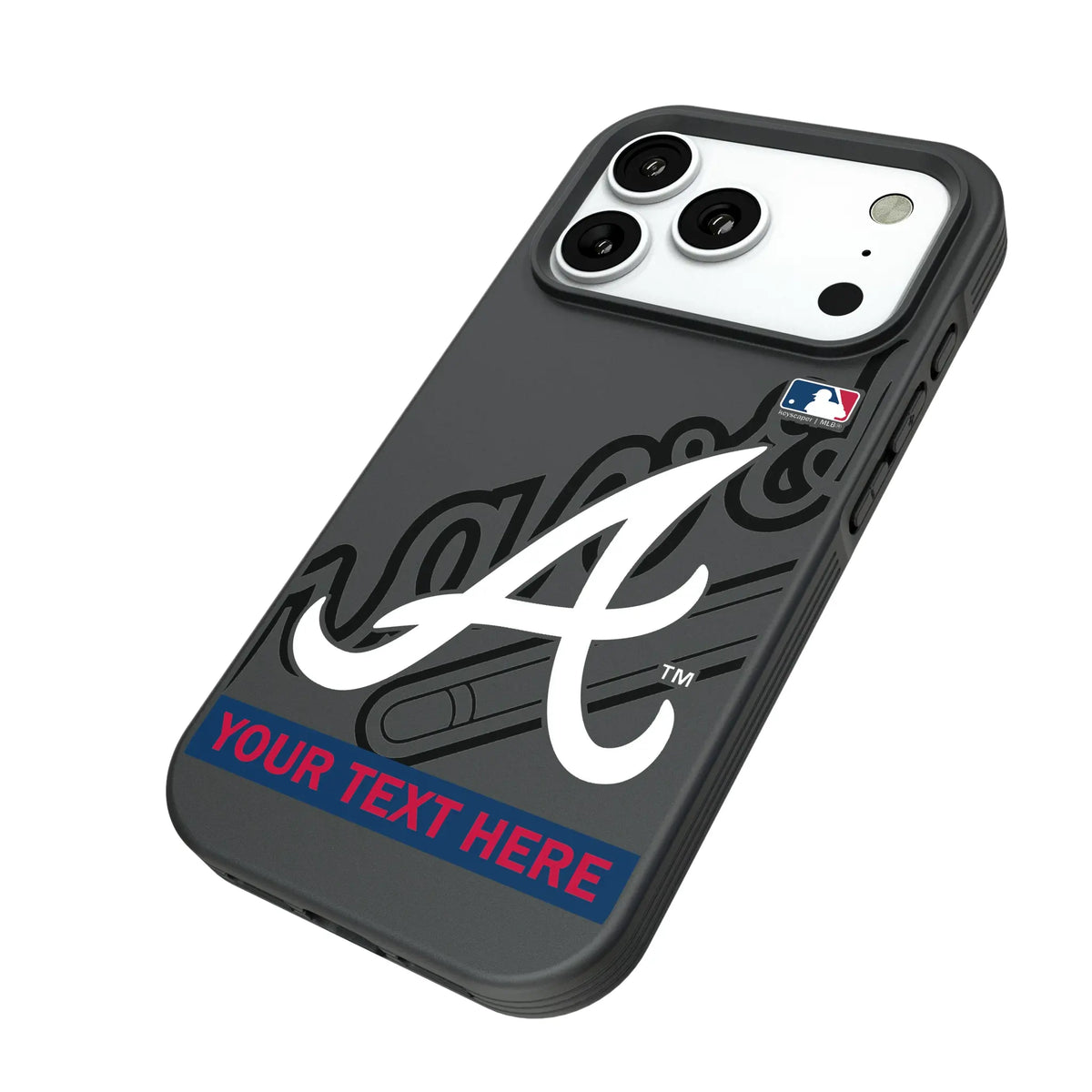 Atlanta Braves Personalized Tilt iPhone Bump Phone Case for Apple iPhone - Isometric View#Device_iPhone 18 Pro