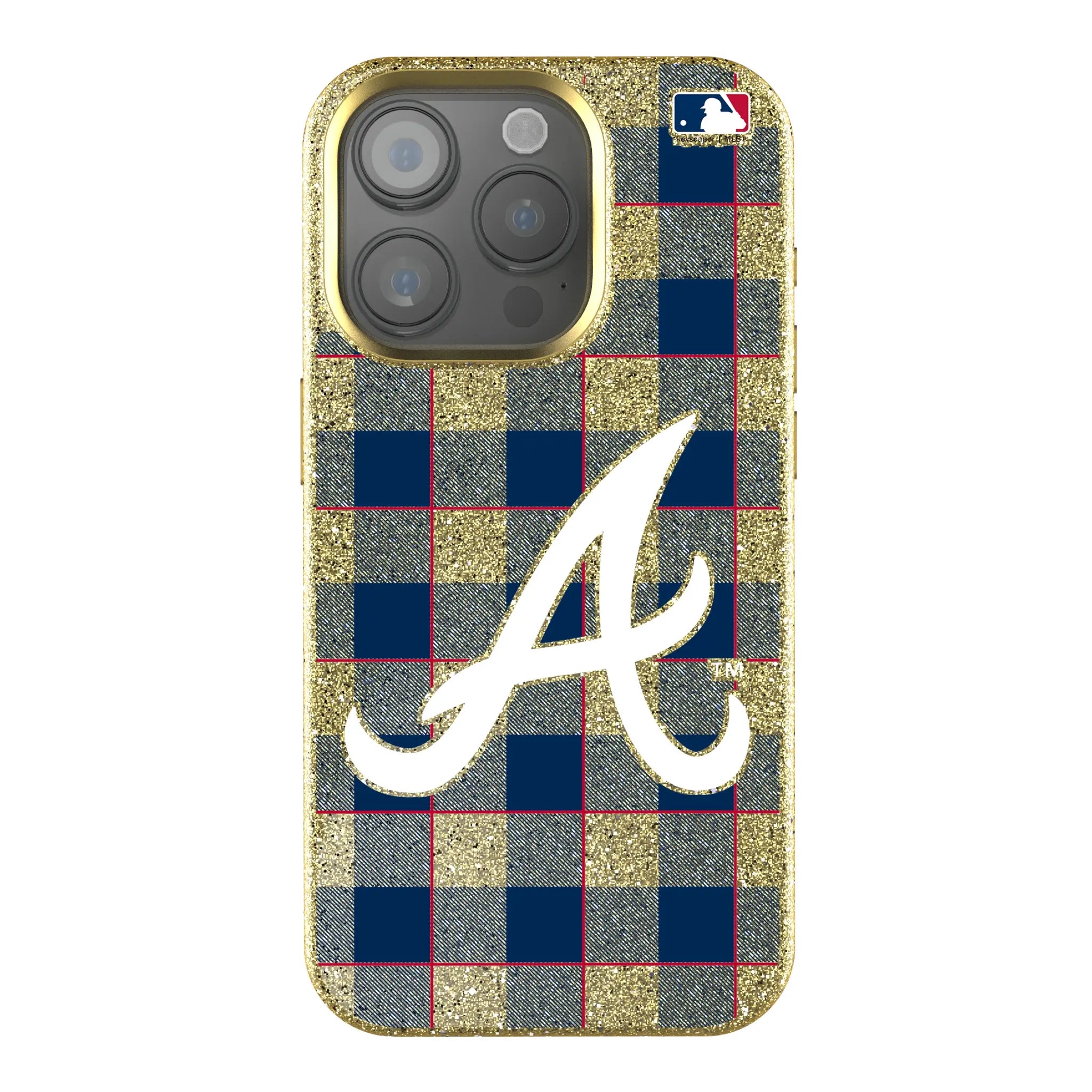 Atlanta Braves Plaid iPhone Bling Phone Case for Apple iPhone