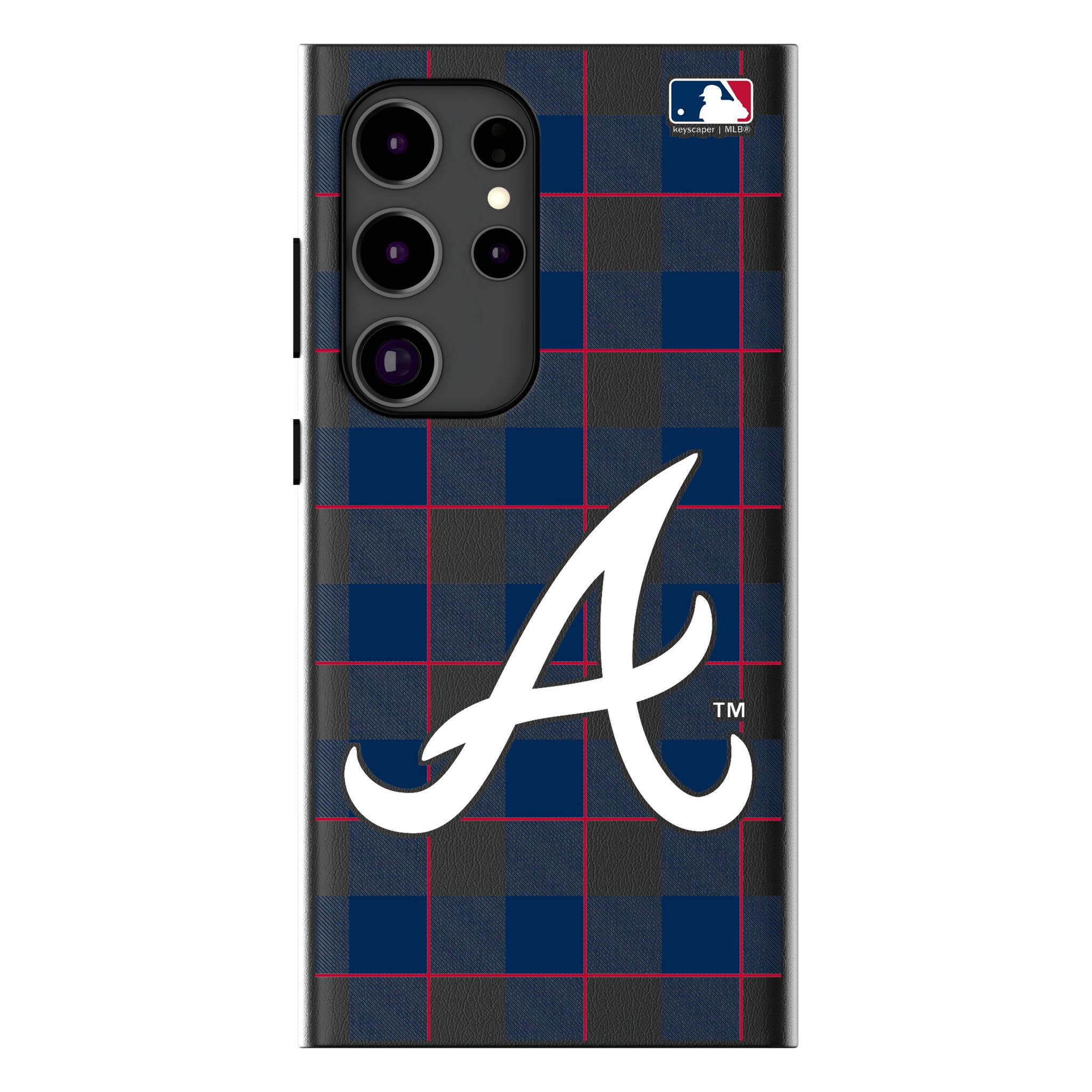 Atlanta Braves Plaid Galaxy MagSafe Compatible Phone Case for Samsung Galaxy