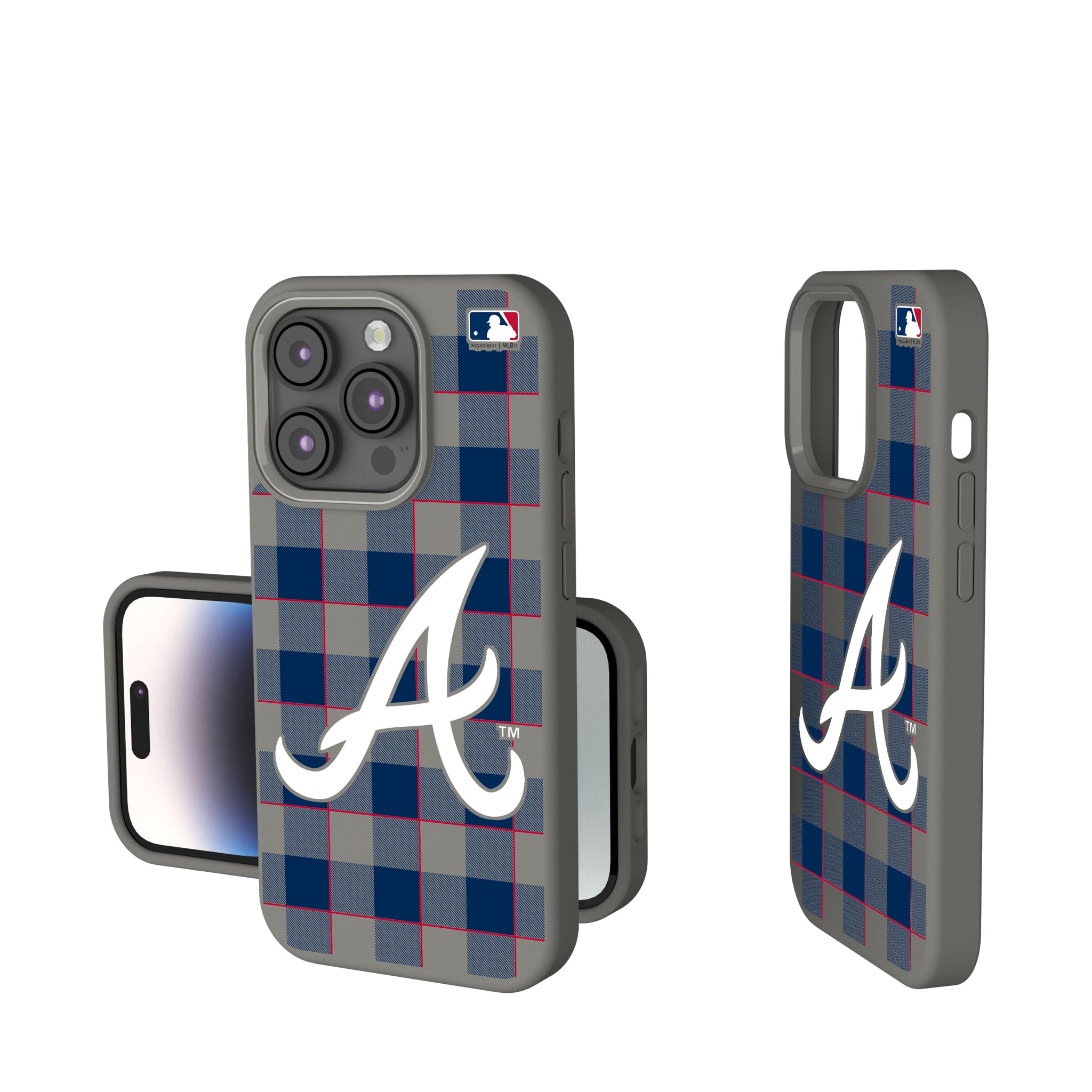 Atlanta Braves Plaid iPhone Soft Touch Phone Case for Apple iPhone