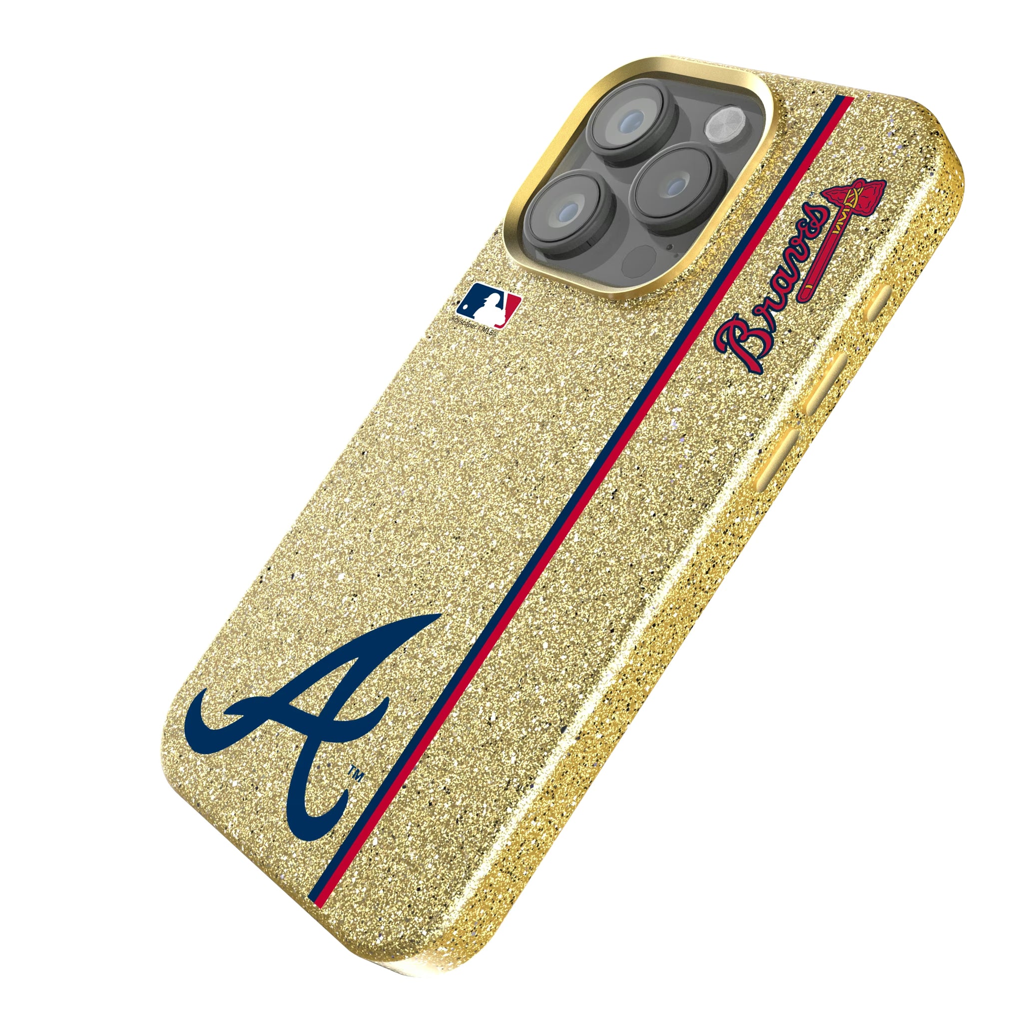 Atlanta Braves Sidebar iPhone Bling Phone Case for Apple iPhone - Isometric View