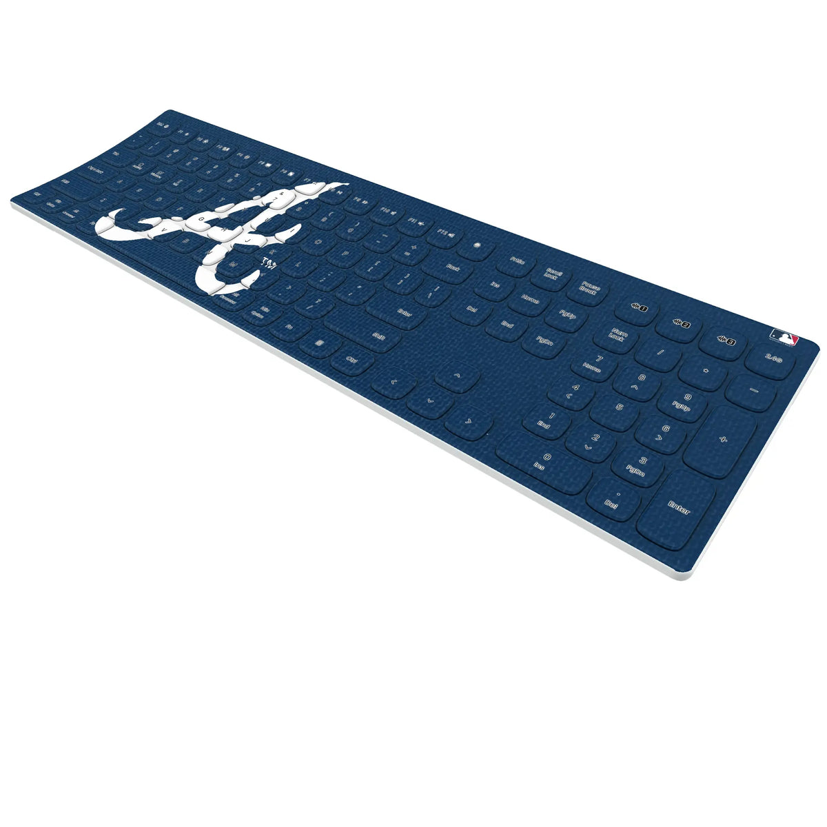 Atlanta Braves Solid KKB605 Curved Wireless Keyboard - Isometric View