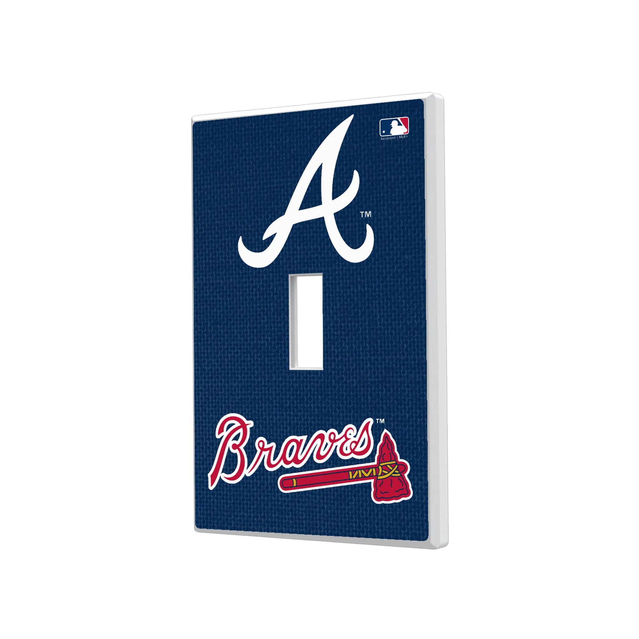 Atlanta Braves Solid Hidden-Screw Light Switch Plate#Style_Single Toggle