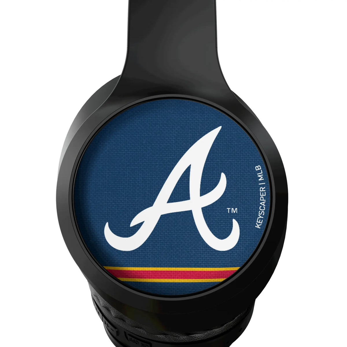 Atlanta Braves Stripe Wireless Over-Ear Headphones With Case - Detail