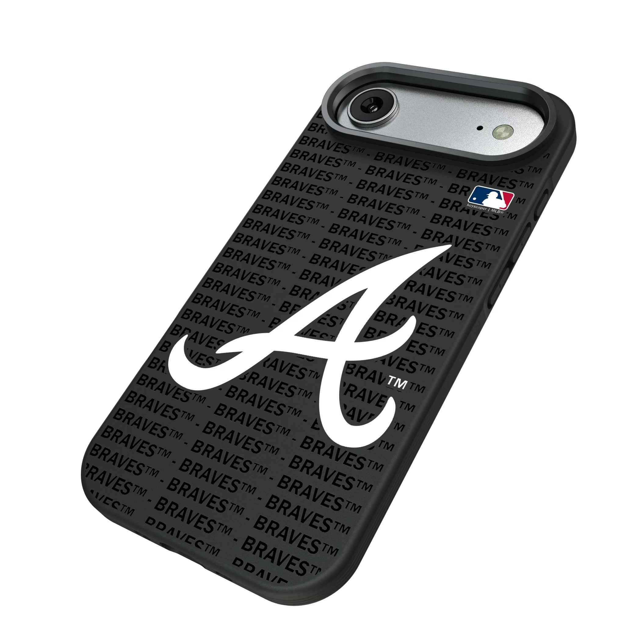 Atlanta Braves Text Backdrop iPhone Bump Phone Case for Apple iPhone - Isometric View#Device_iPhone Air