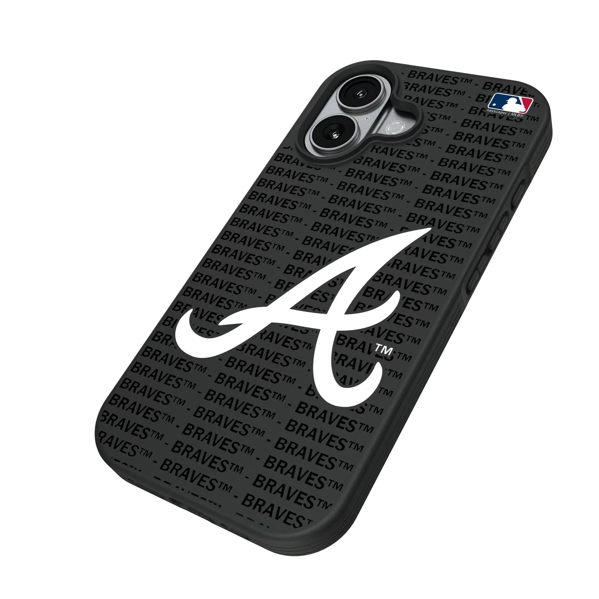 Atlanta Braves Text Backdrop iPhone Bump Phone Case for Apple iPhone - Isometric View#Device_iPhone 17