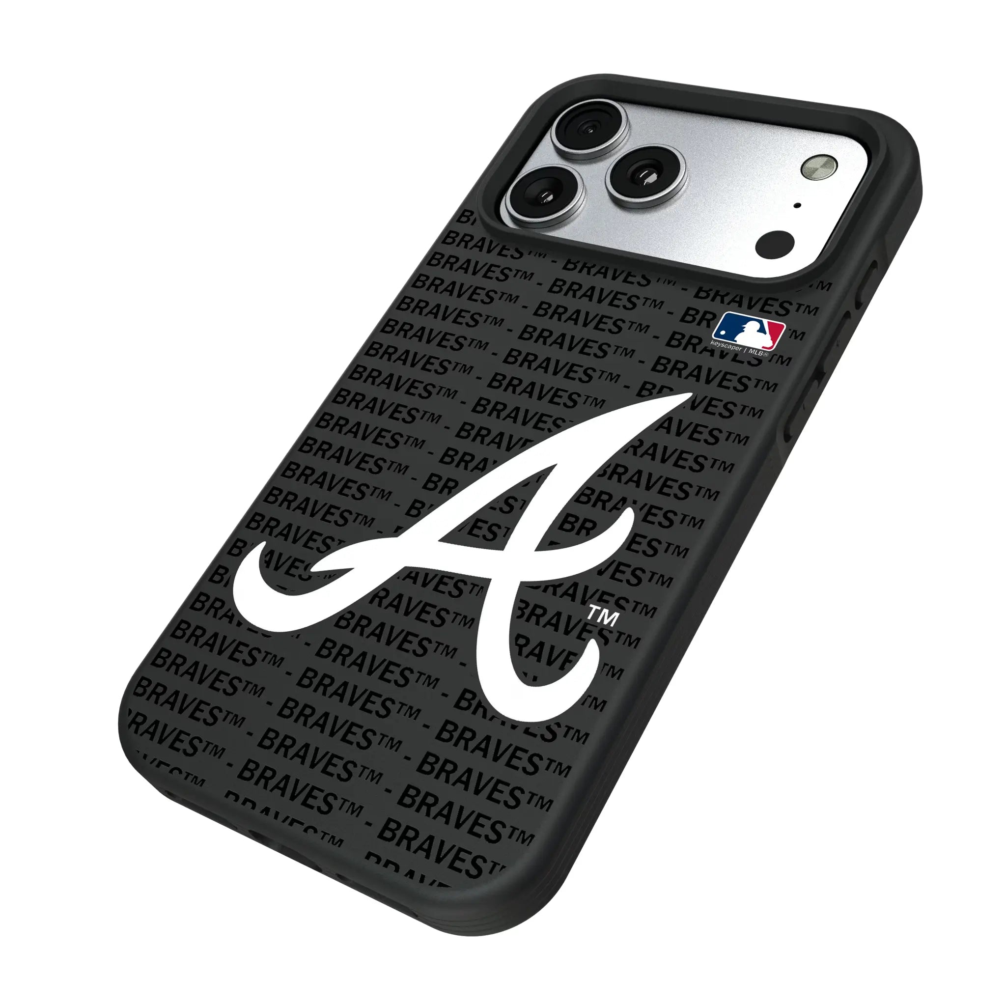 Atlanta Braves Text Backdrop iPhone Bump Phone Case for Apple iPhone - Isometric View#Device_iPhone 17 Pro Max