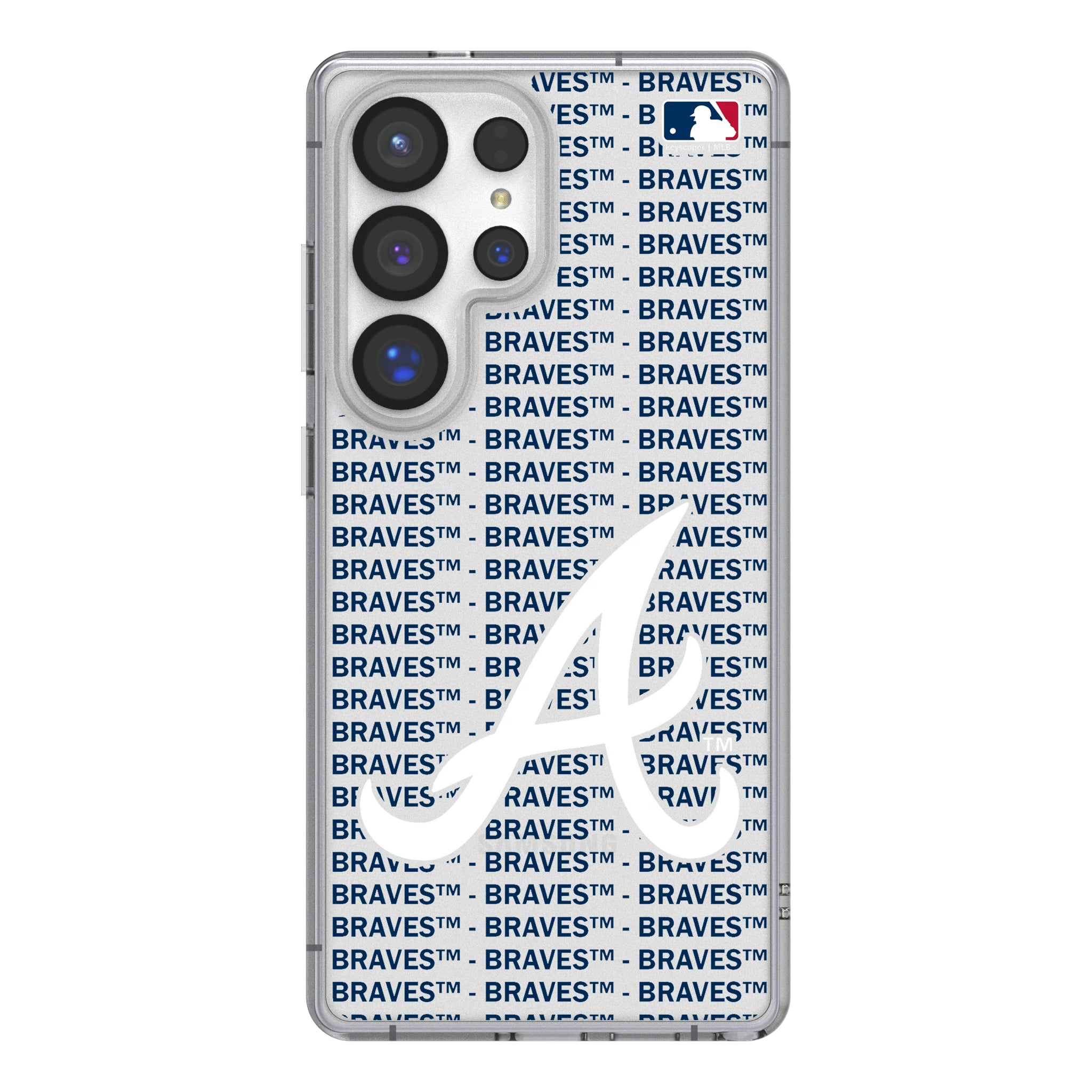 Atlanta Braves Text Backdrop Galaxy Clear Phone Case for Samsung Galaxy