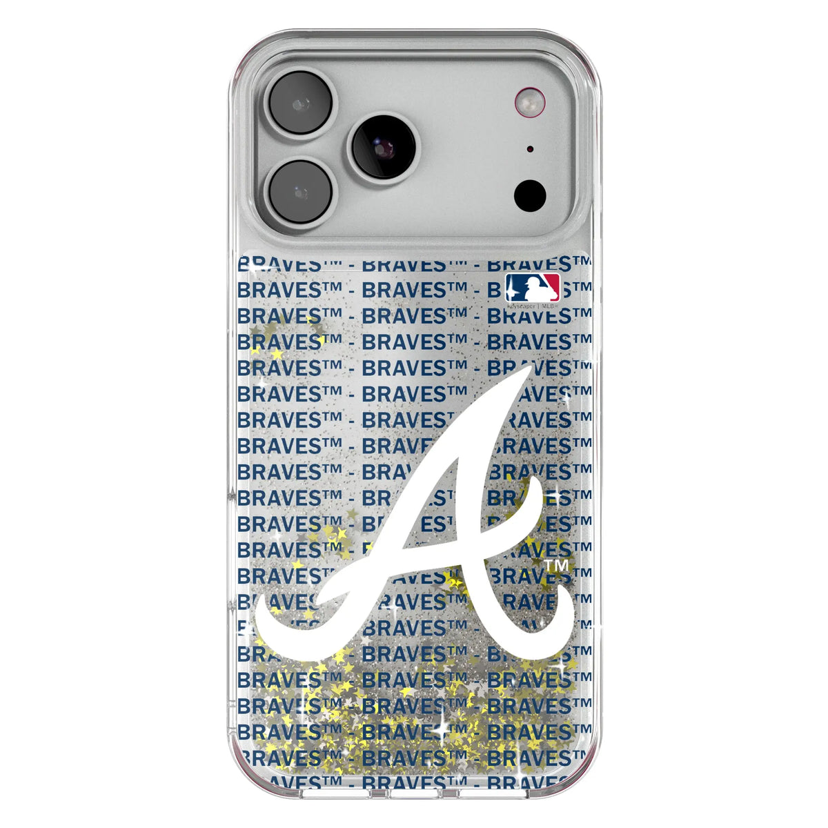 Atlanta Braves Text Backdrop Glitter Phone Case for Apple iPhone