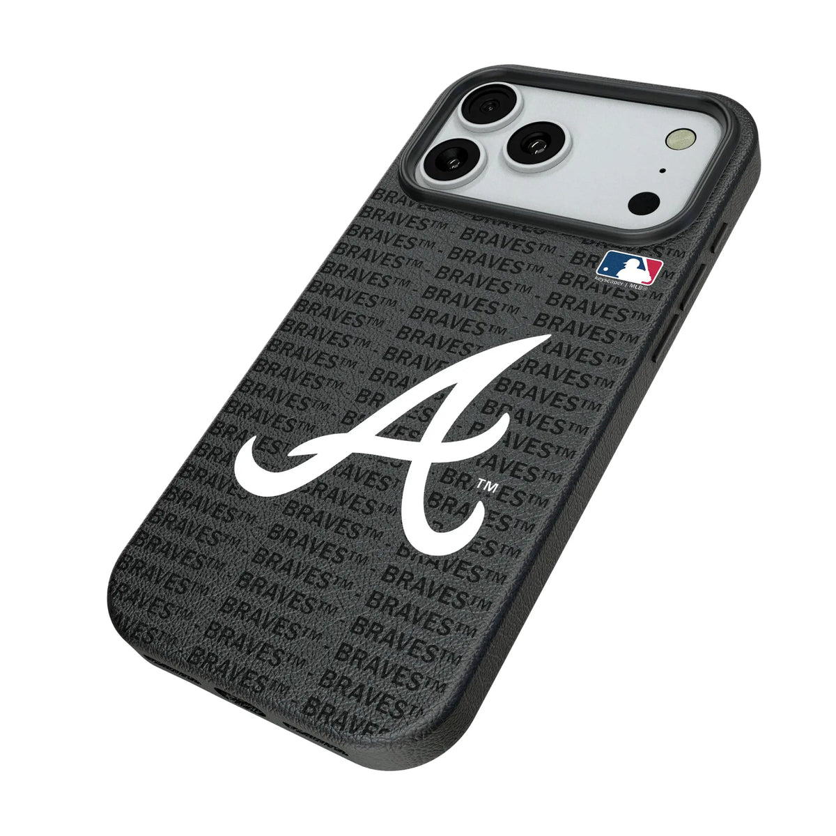 Atlanta Braves Text Backdrop iPhone MagSafe Compatible Phone Case for Apple iPhone - Isometric View#Device_iPhone 18 Pro Max