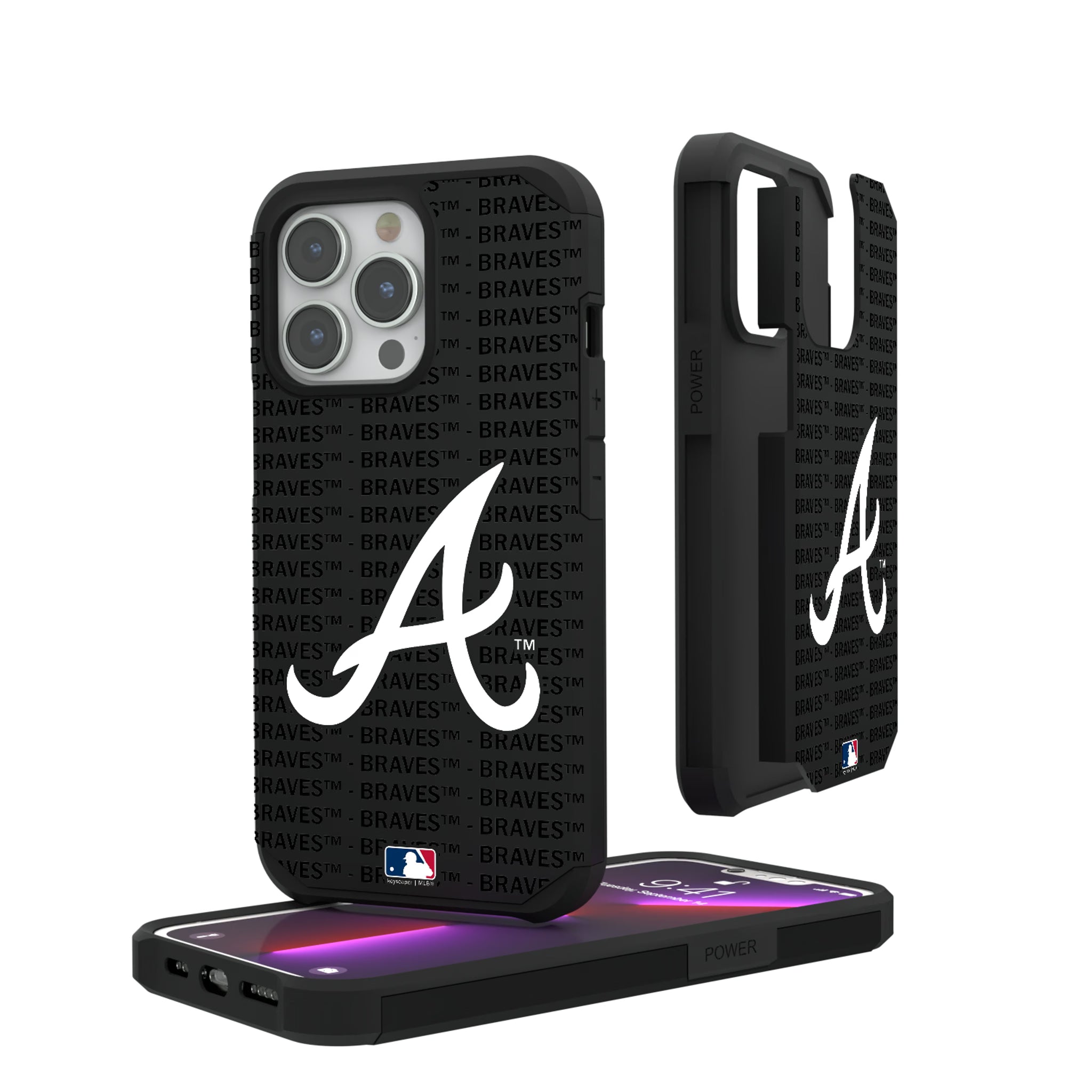 Atlanta Braves Text Backdrop iPhone Rugged Phone Case for Apple iPhone