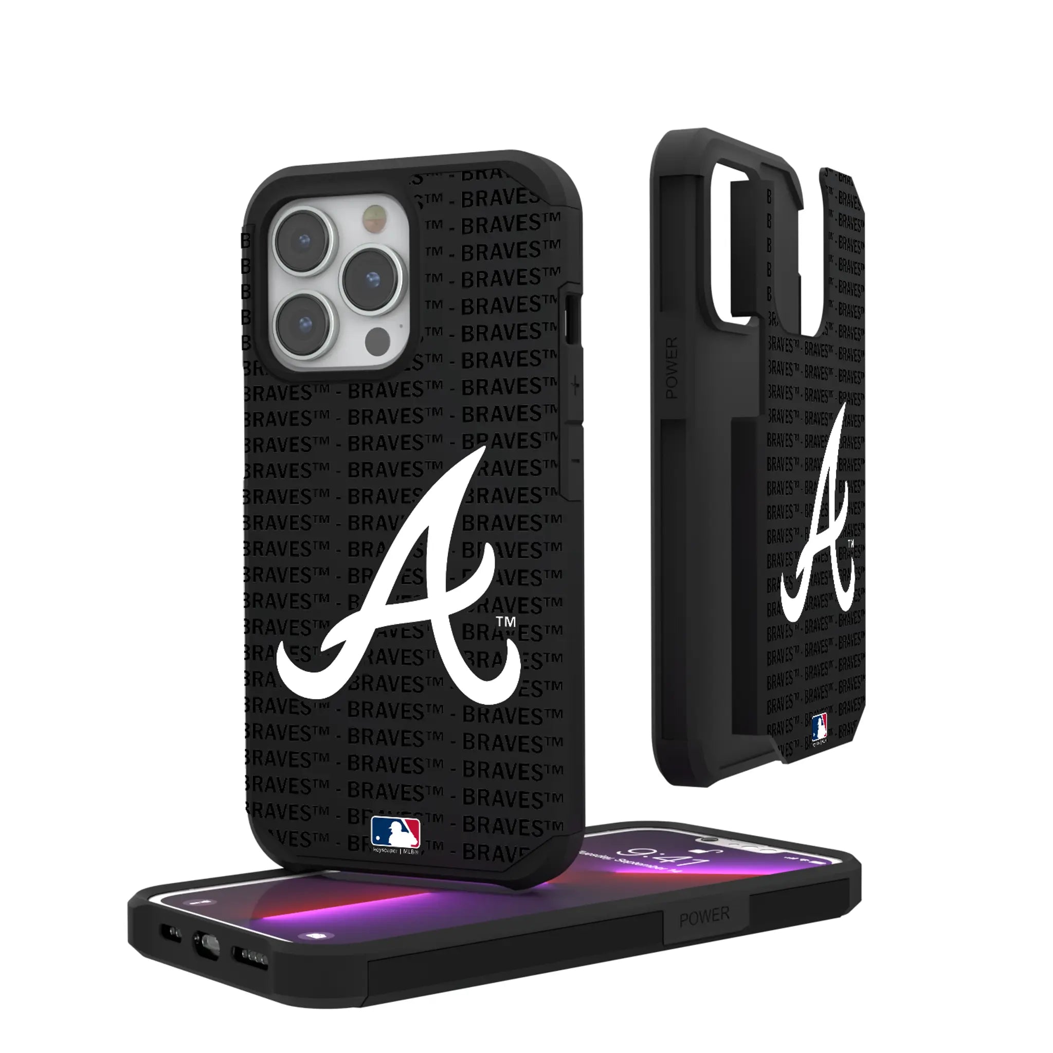 Atlanta Braves Text Backdrop iPhone Rugged Phone Case for Apple iPhone