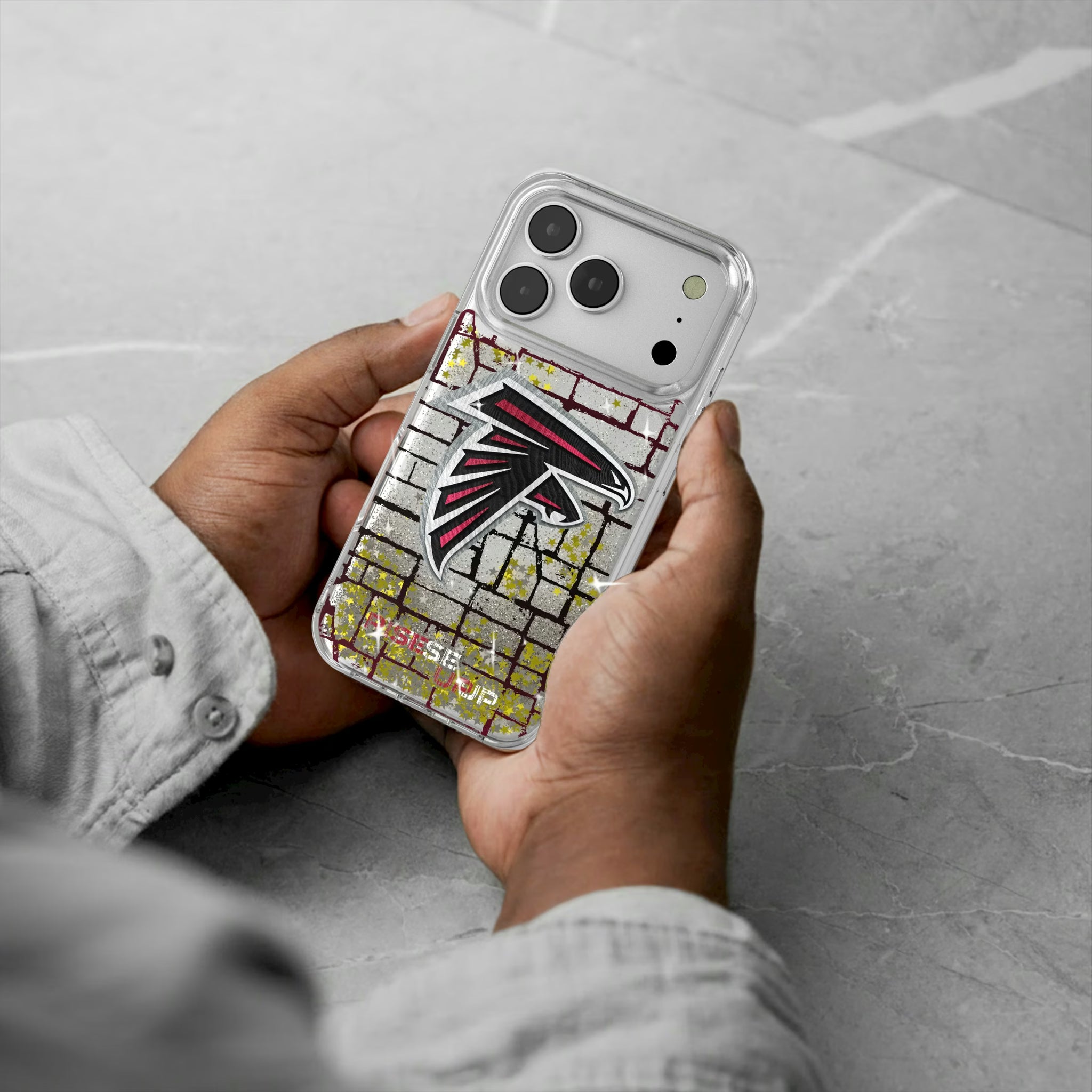 Atlanta Falcons Brick iPhone Glitter Phone Case for Apple iPhone - Lifestyle
