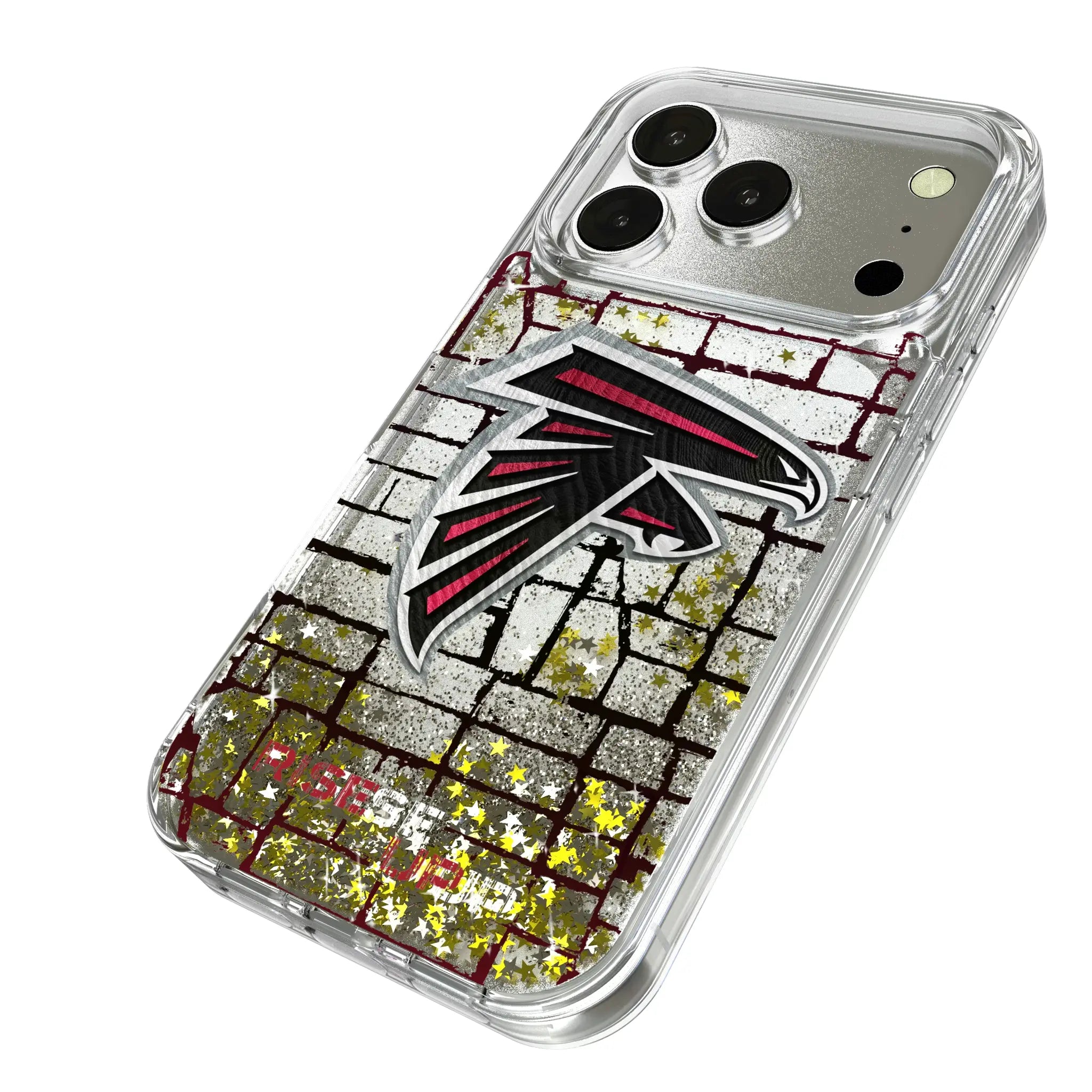 Atlanta Falcons Brick iPhone Glitter Phone Case for Apple iPhone - Isometric View