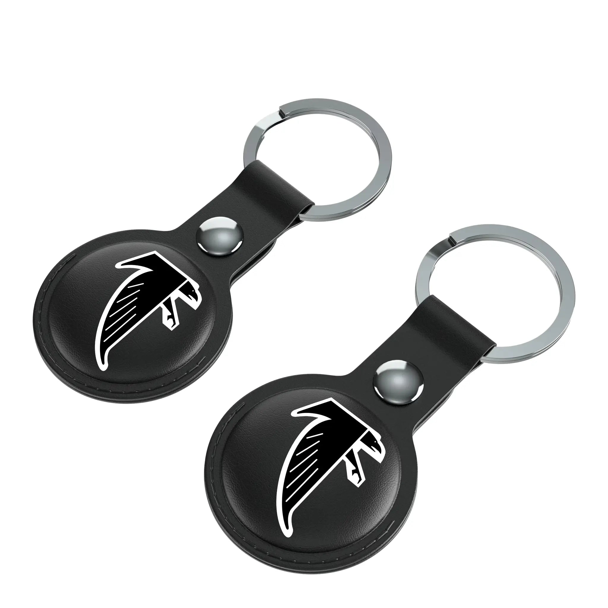 Atlanta Falcons Classic Insignia AirTag Black Airtag Holder 2-Pack - Isometric View