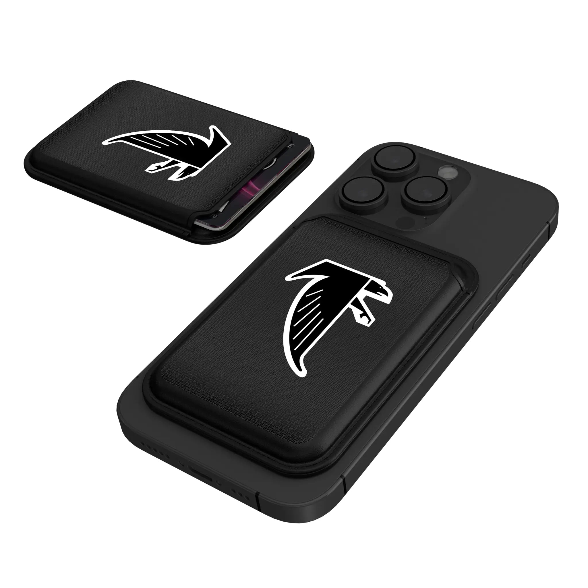 Atlanta Falcons Classic Linen Black Magnetic Credit Card Wallet