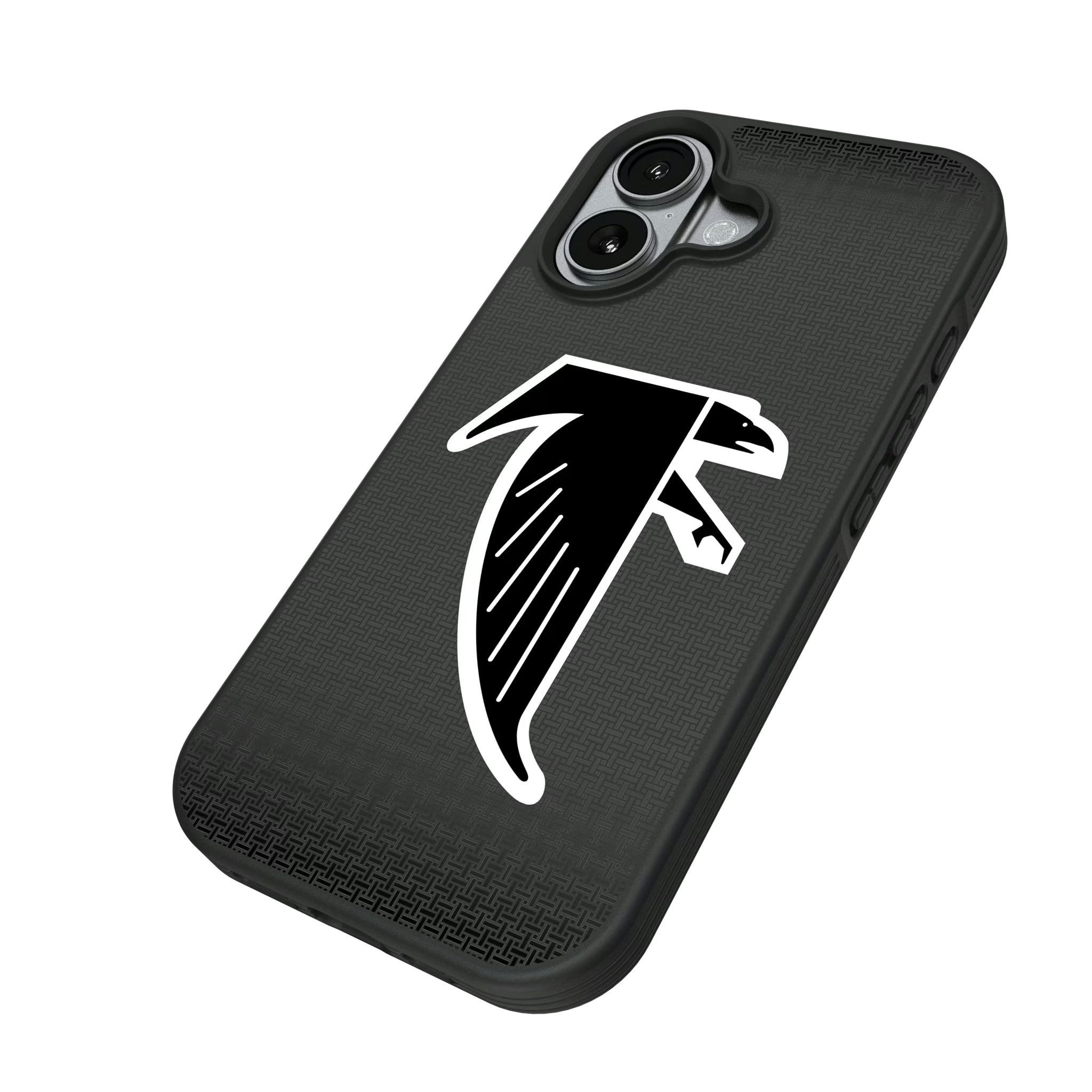 Atlanta Falcons Classic Linen iPhone Bump Phone Case for Apple iPhone - Isometric View#Device_iPhone 17